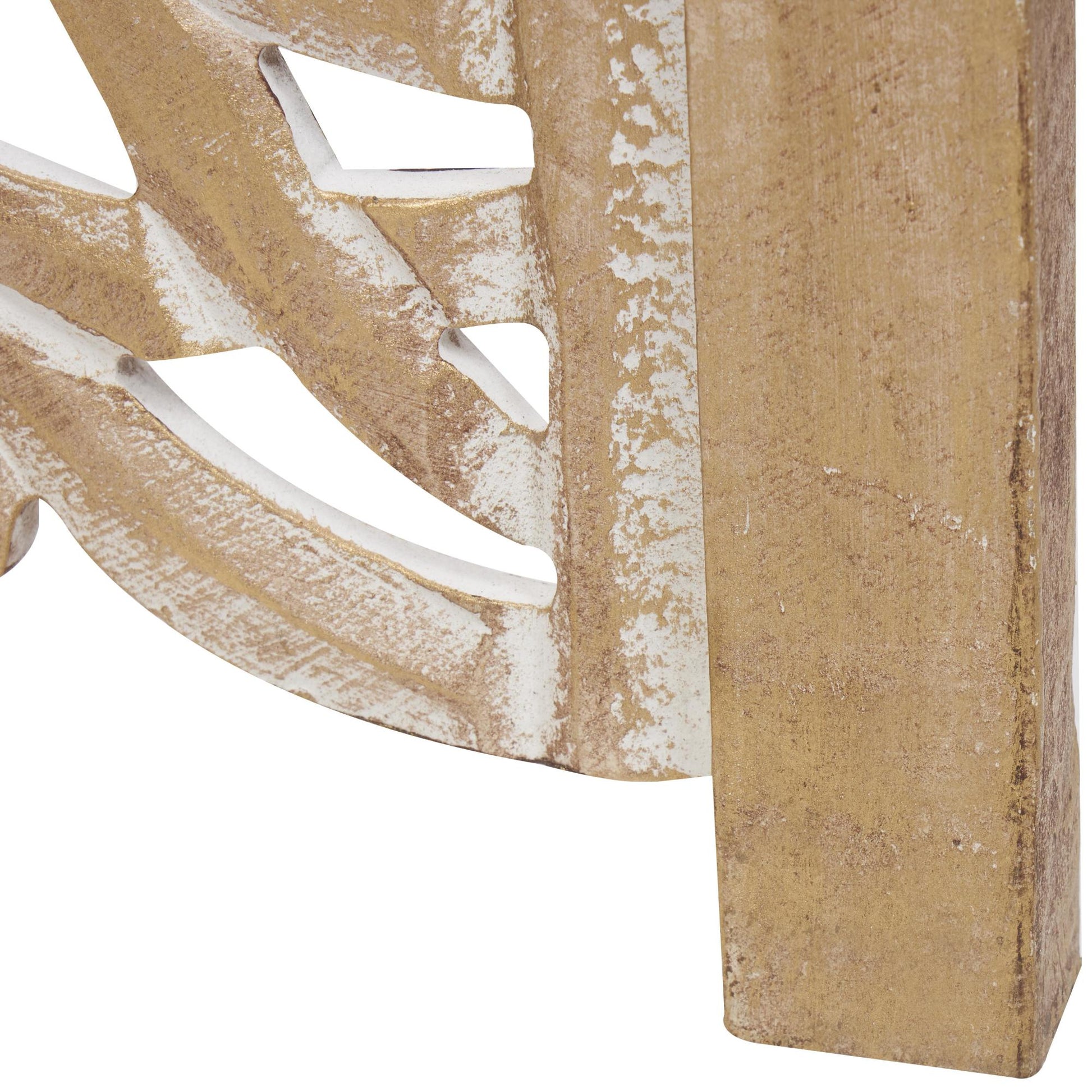 Tree Gold Wooden Hinged Foldable Partition 4 Panel Partition Room Divider Screen with Carved Designs