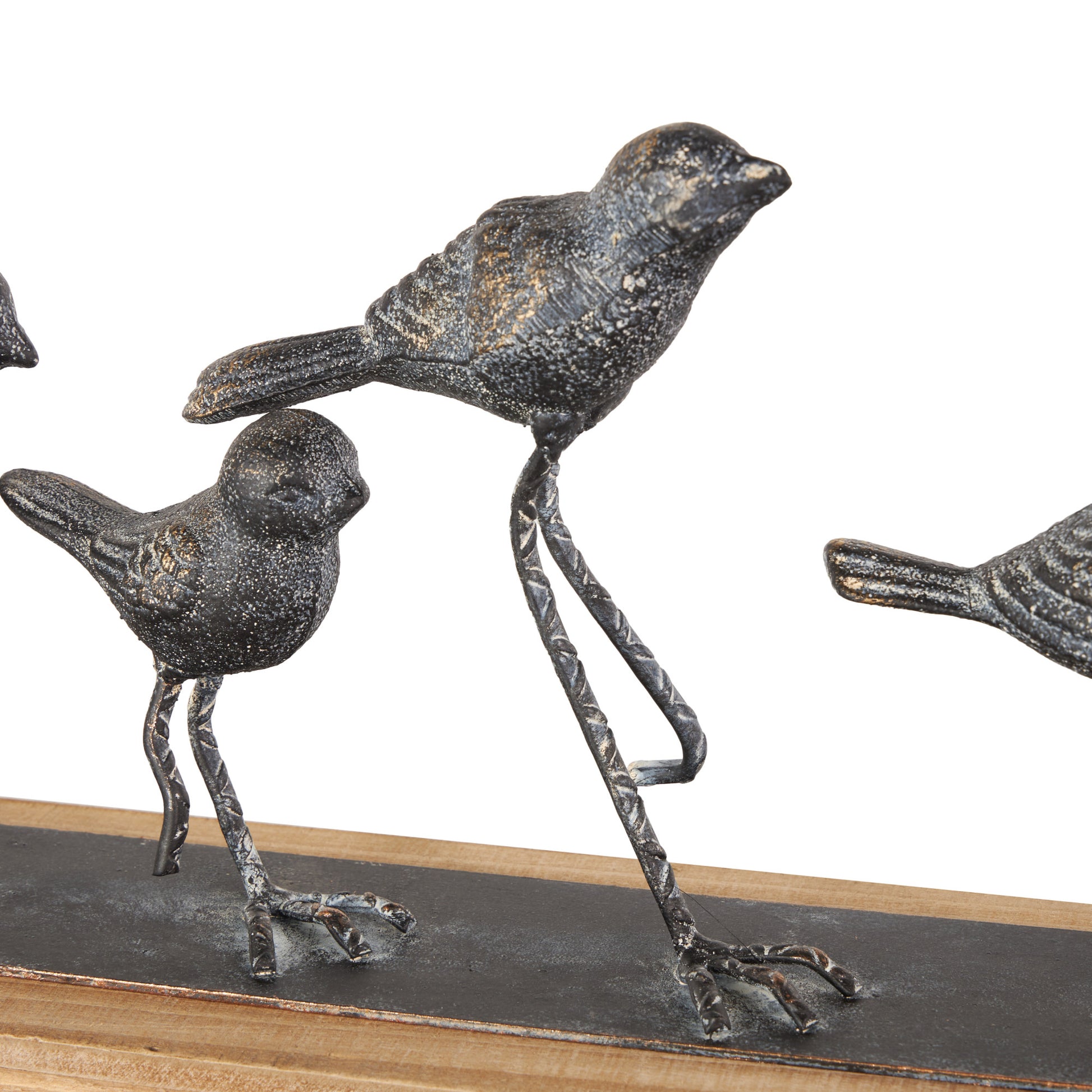 Bird Gray Metal Decorative Sculpture