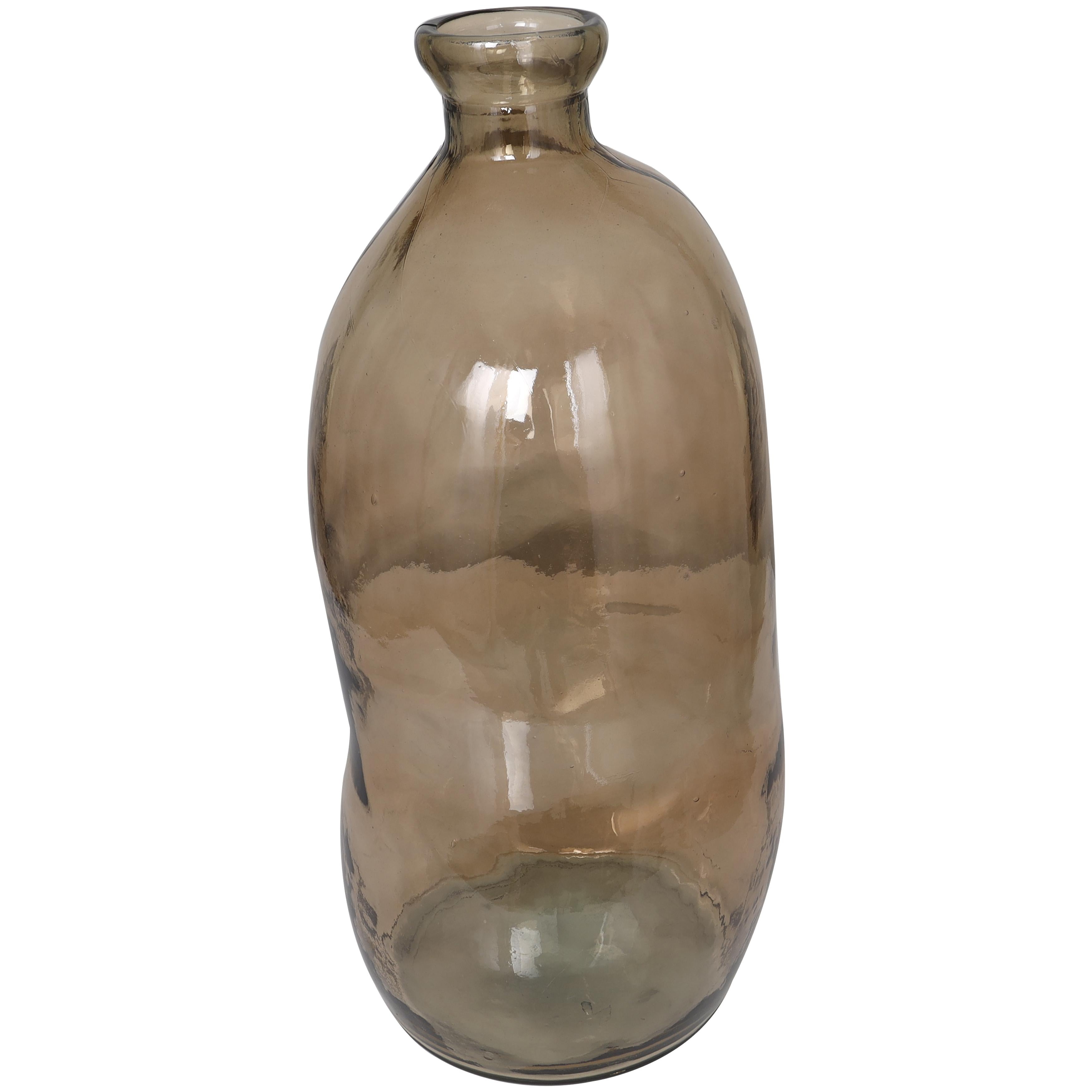 Abstract Recycled Glass Handmade Spanish Bottleneck Decorative Vase