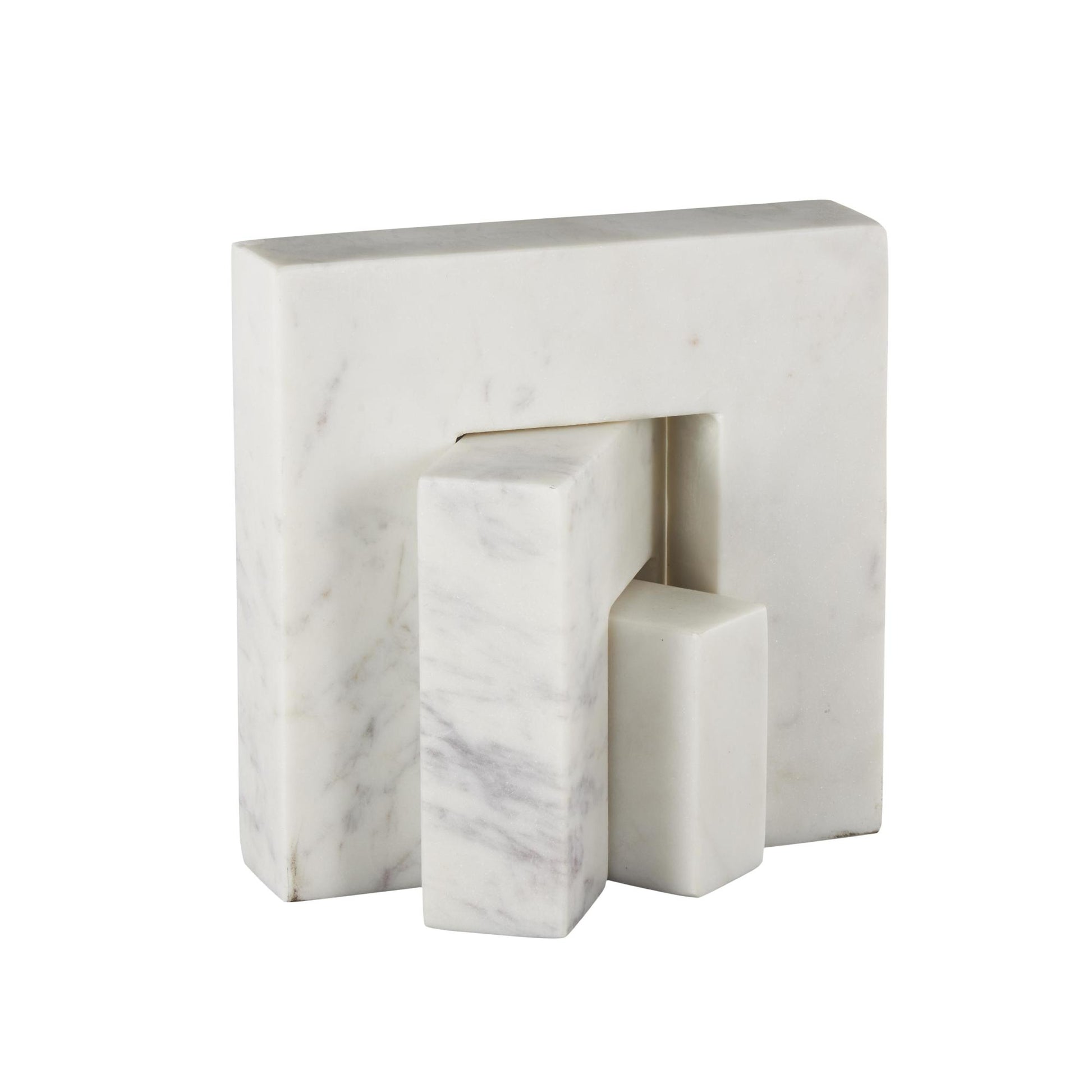 Set of 3 Abstract Marble Square Arch Decorative Sculpture with Varying Sizes Set of 3 7",5",3"H