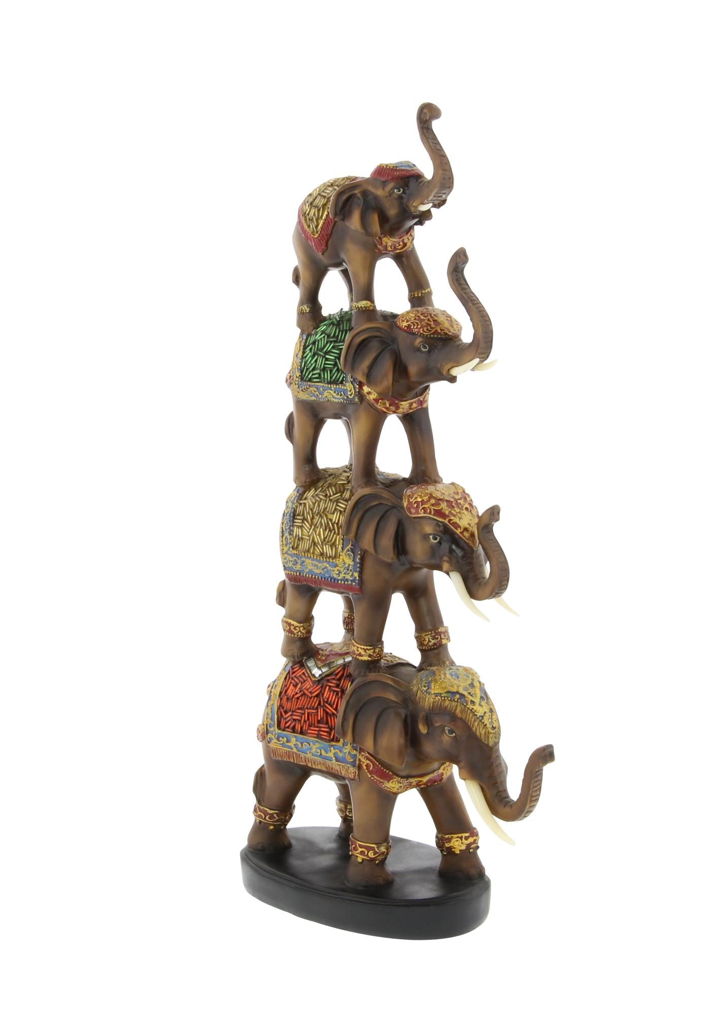 Elephant Brown Polystone Decorative Sculpture