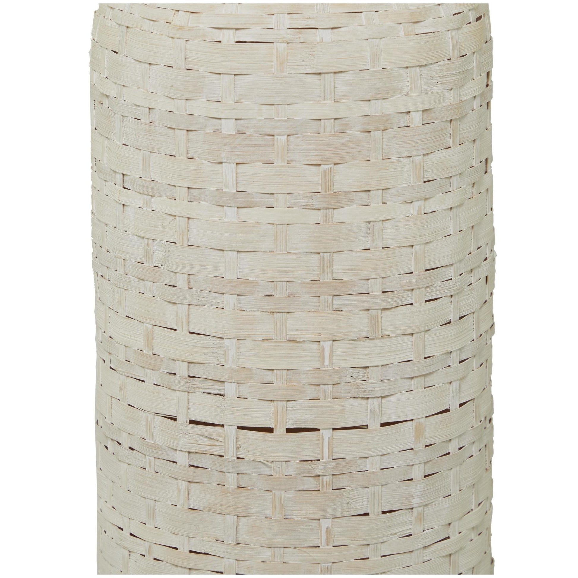 White Bamboo Wood Tall Woven Floor Decorative Vase