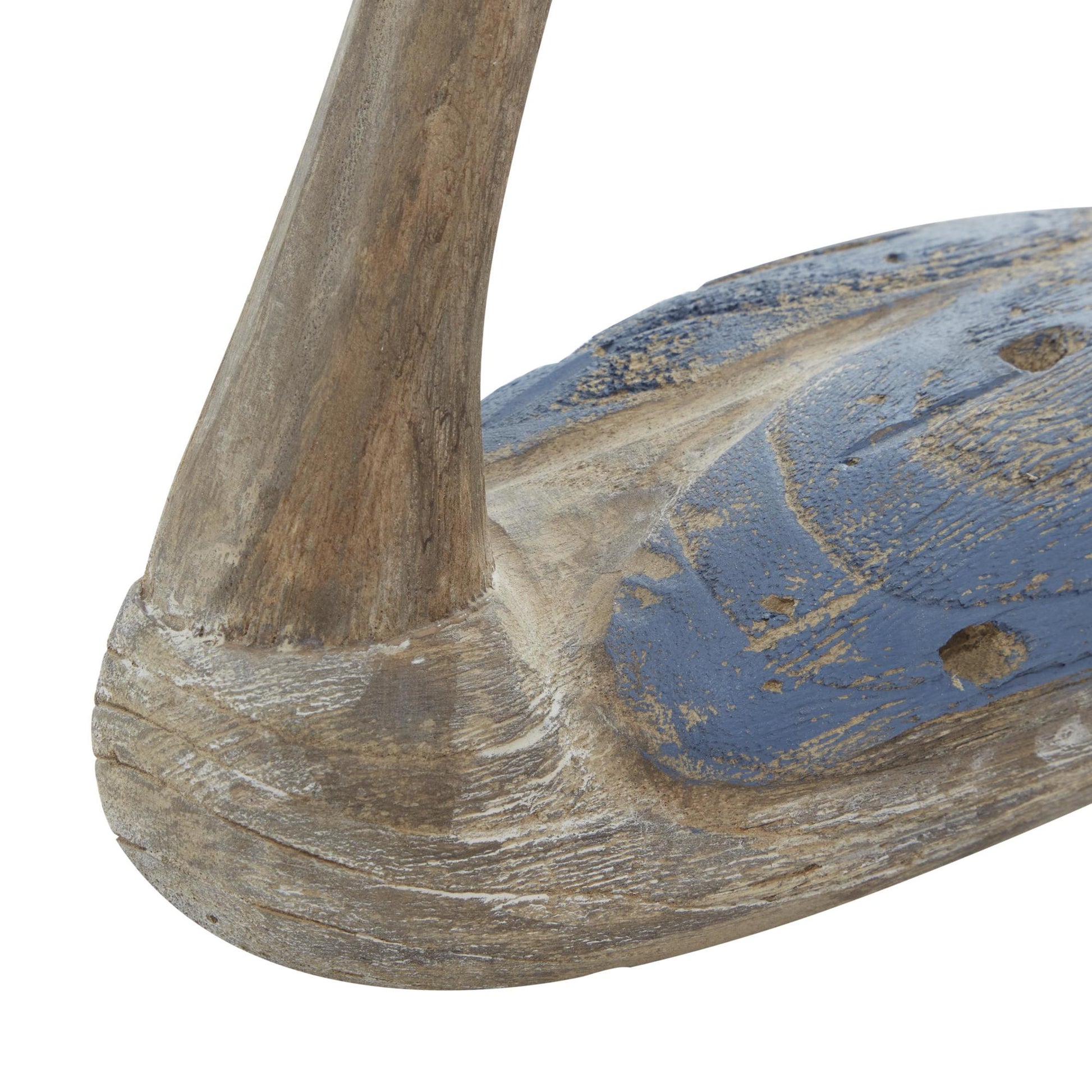 Set of 2 Duck Wood Decorative Garden Sculpture