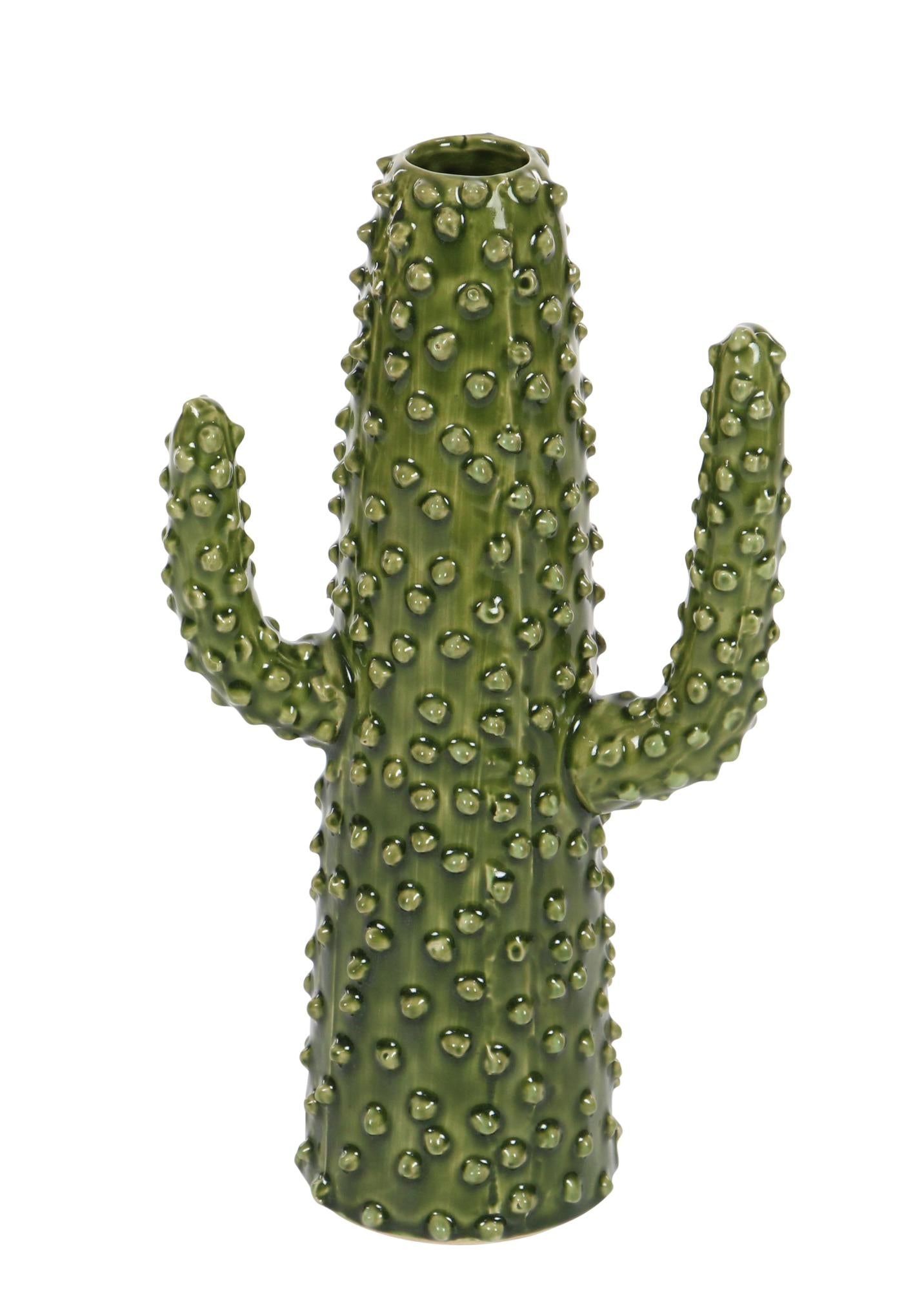 Cactus Green Ceramic Decorative Vase