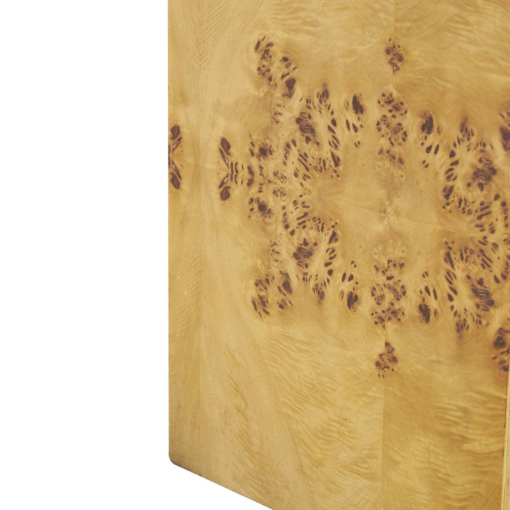 Brown Wood Square Cube Side End Accent Table with Wood Grain Patterns