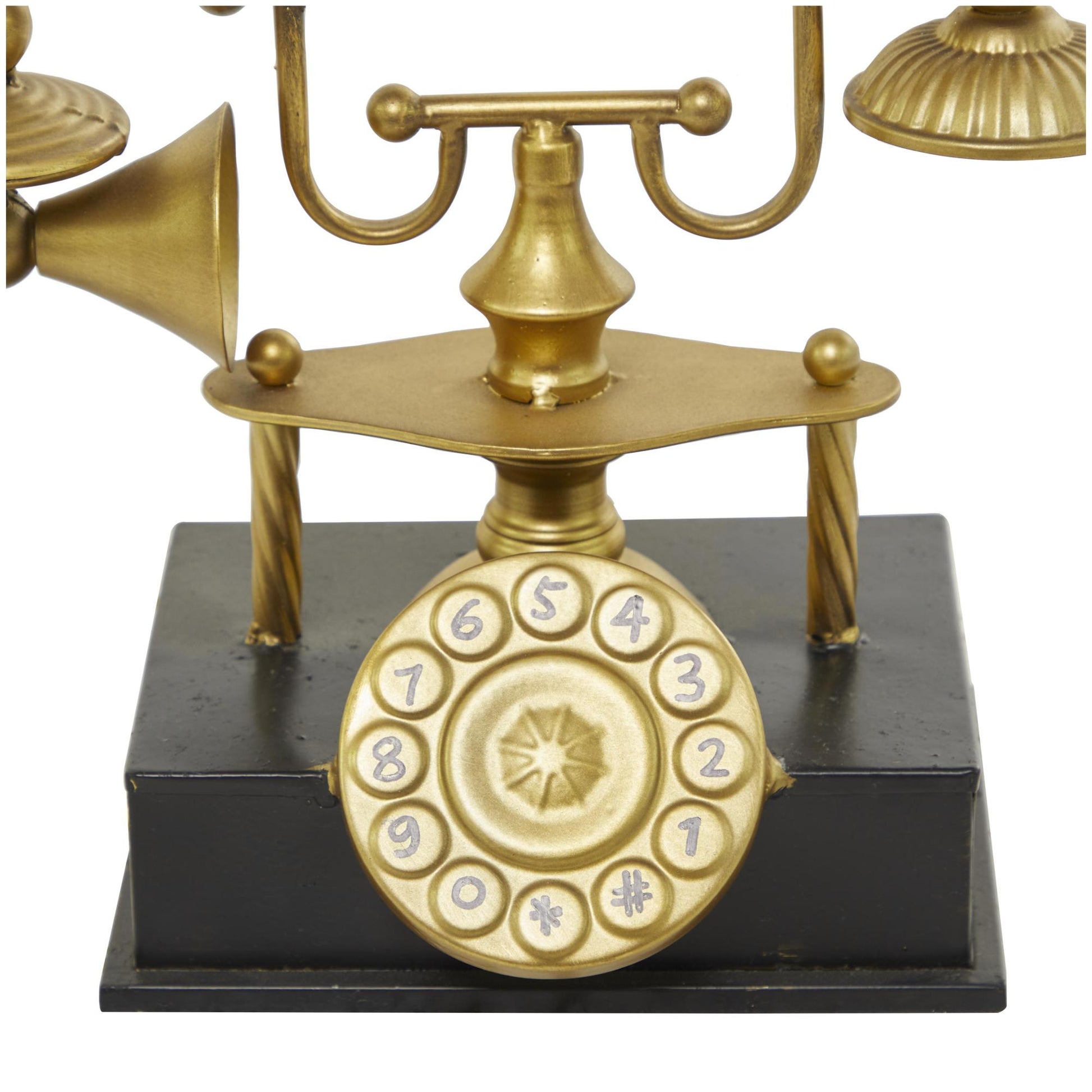 Telephone Gold Metal Decorative Sculpture