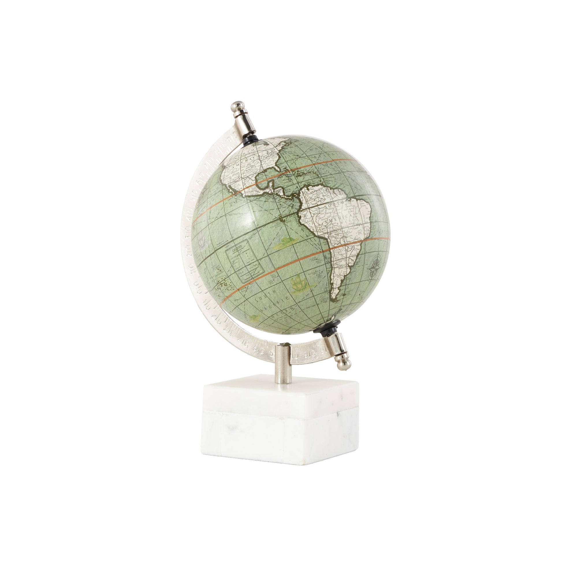 World Map White Marble Educational/Geographic Earth Globe with Marble Base