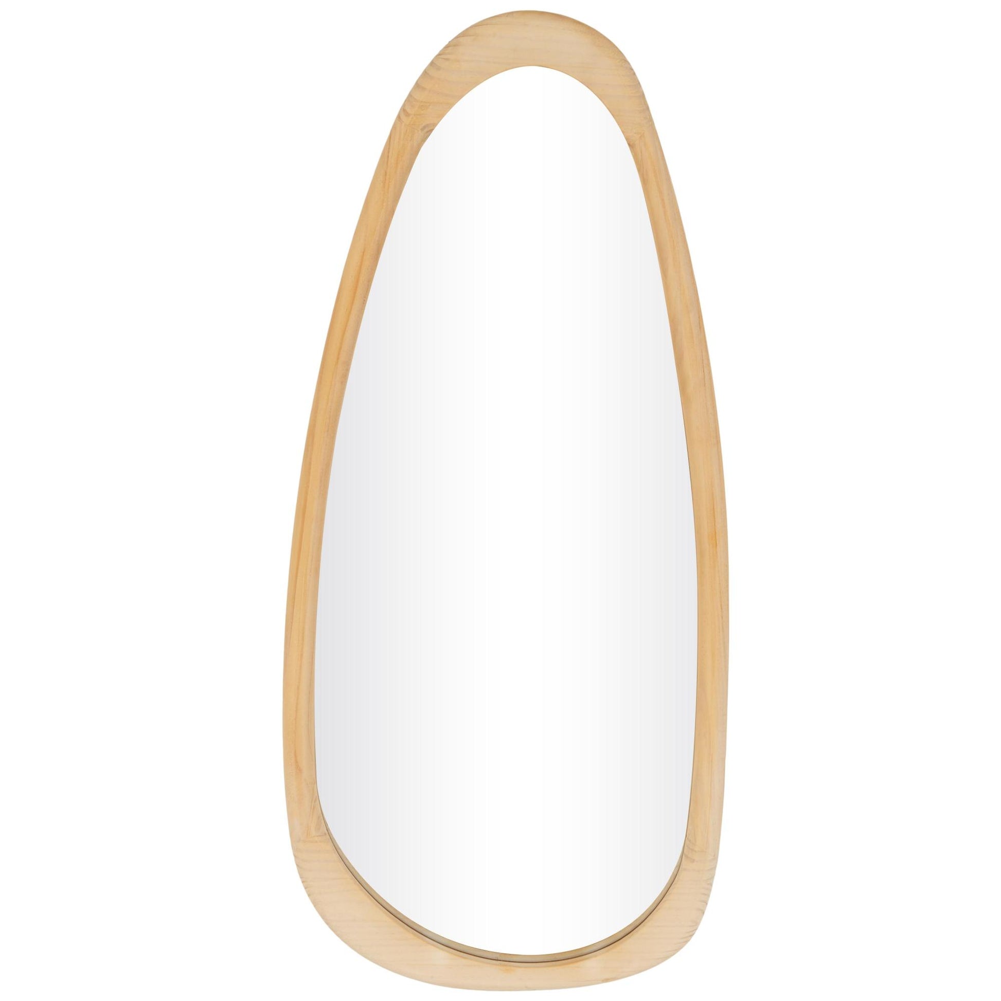 Brown Wood Oval Room Wall Mirror