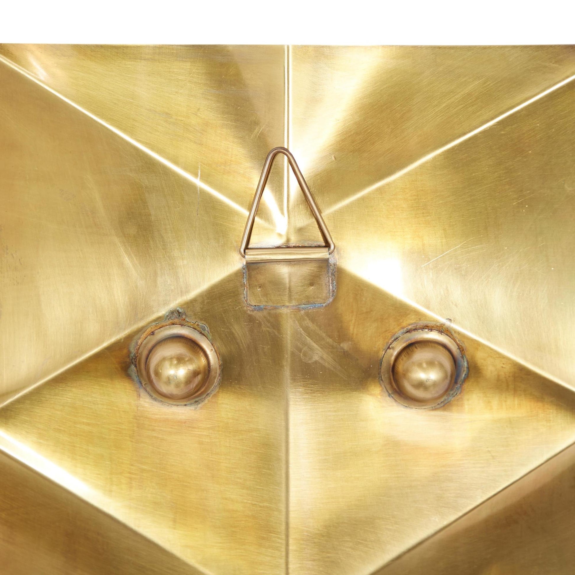 Geometric Gold Stainless Steel Metal Pillar Indoor Outdoor Wall Sconce with Hammered Design