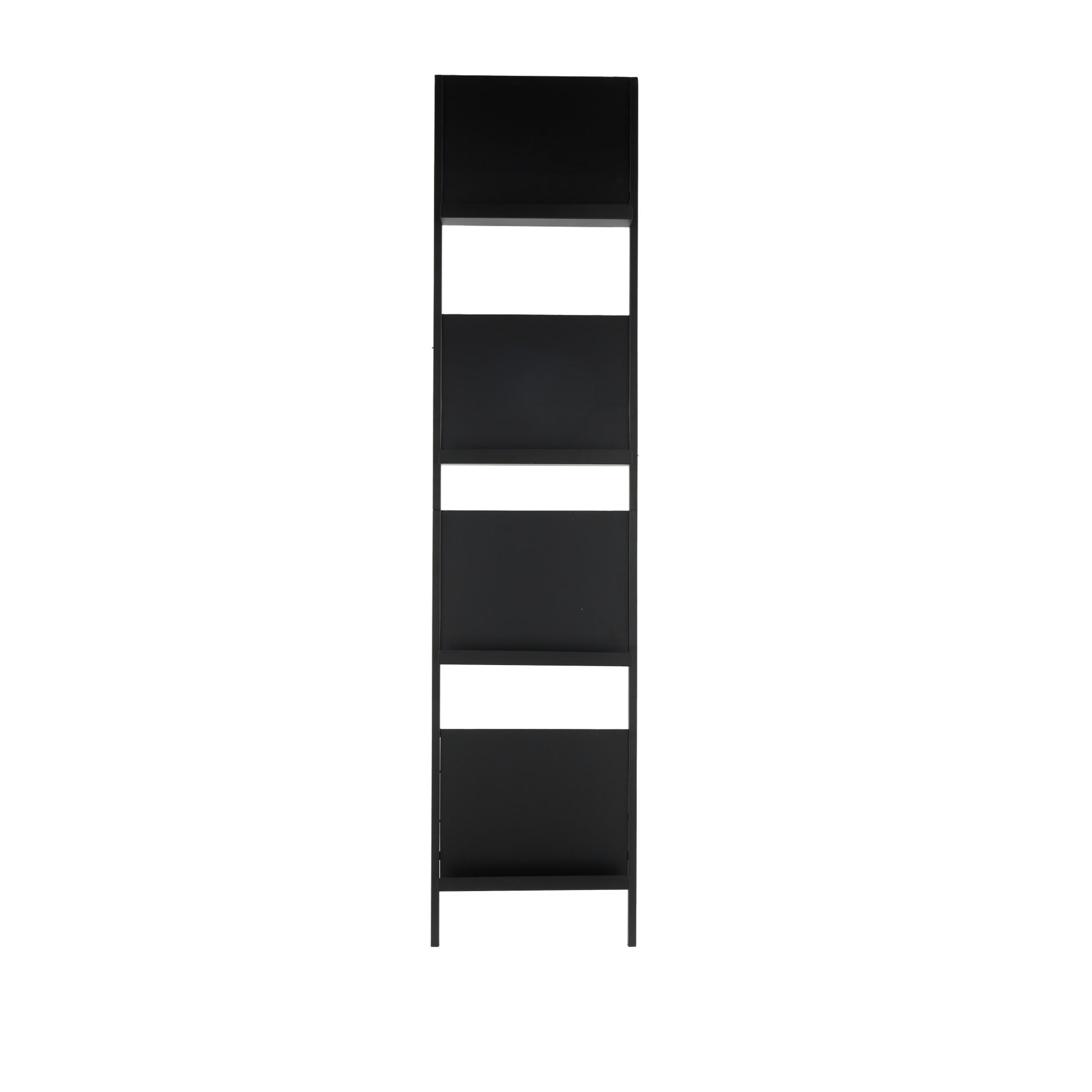 Black Metal Tall 4 Slot Decorative Magazine Rack Holder