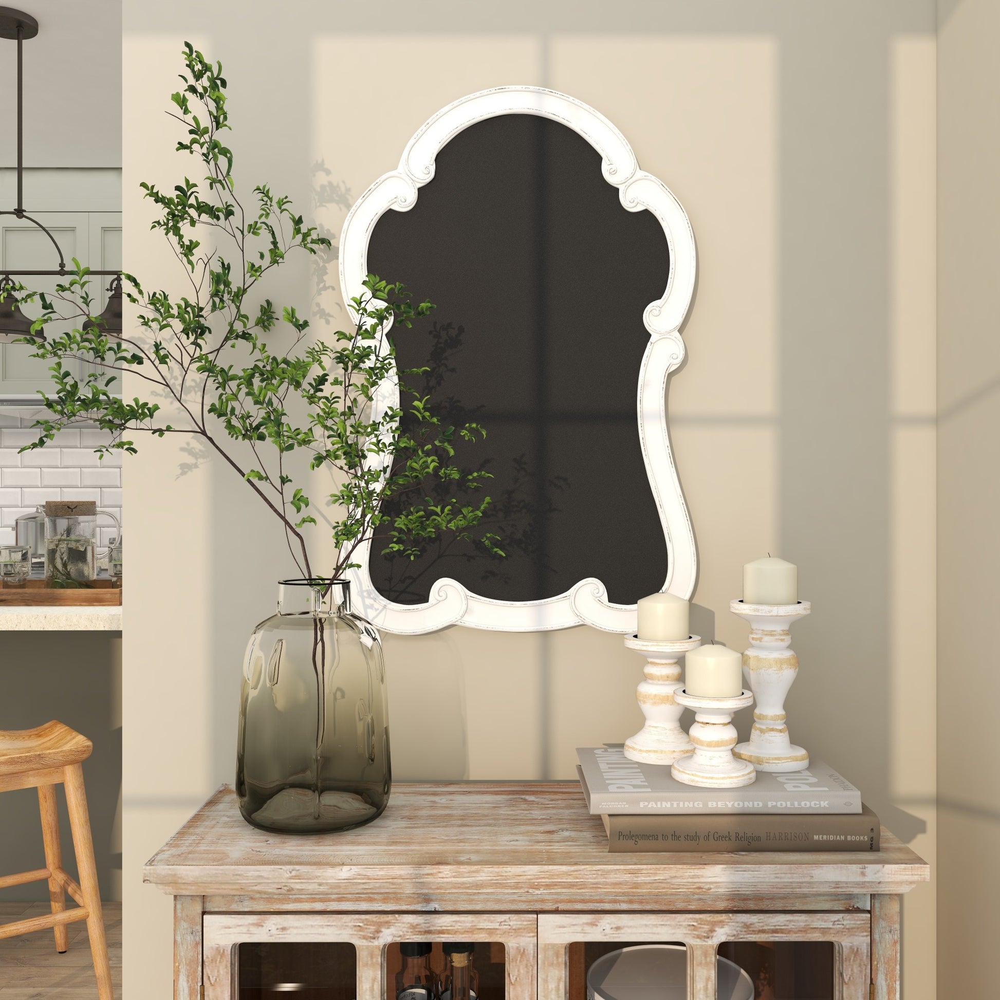 Sign White Wood Arched Scrolled Chalkboard Home Wall Decor