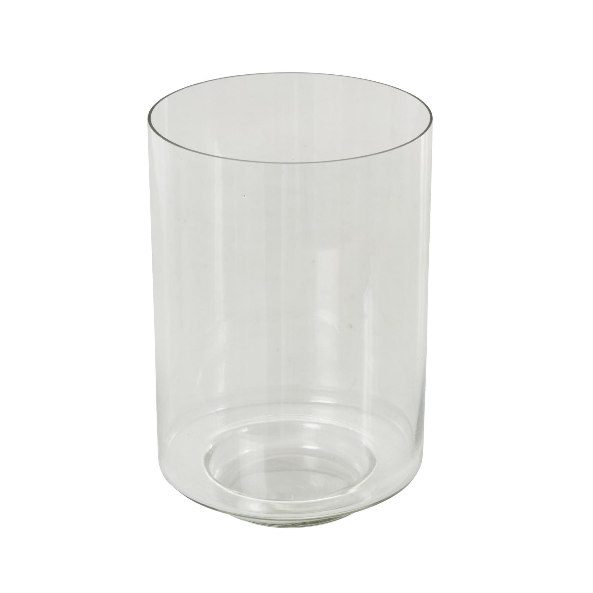 Clear Glass Wide Decorative Vase