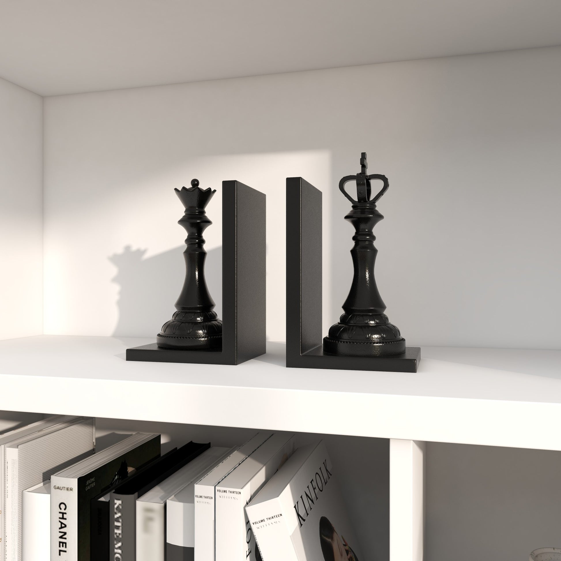 Set of 2 Chess Crystal Oversized Decorative Bookends with Cut Crystal Designs Set of 2 4"W, 10"H