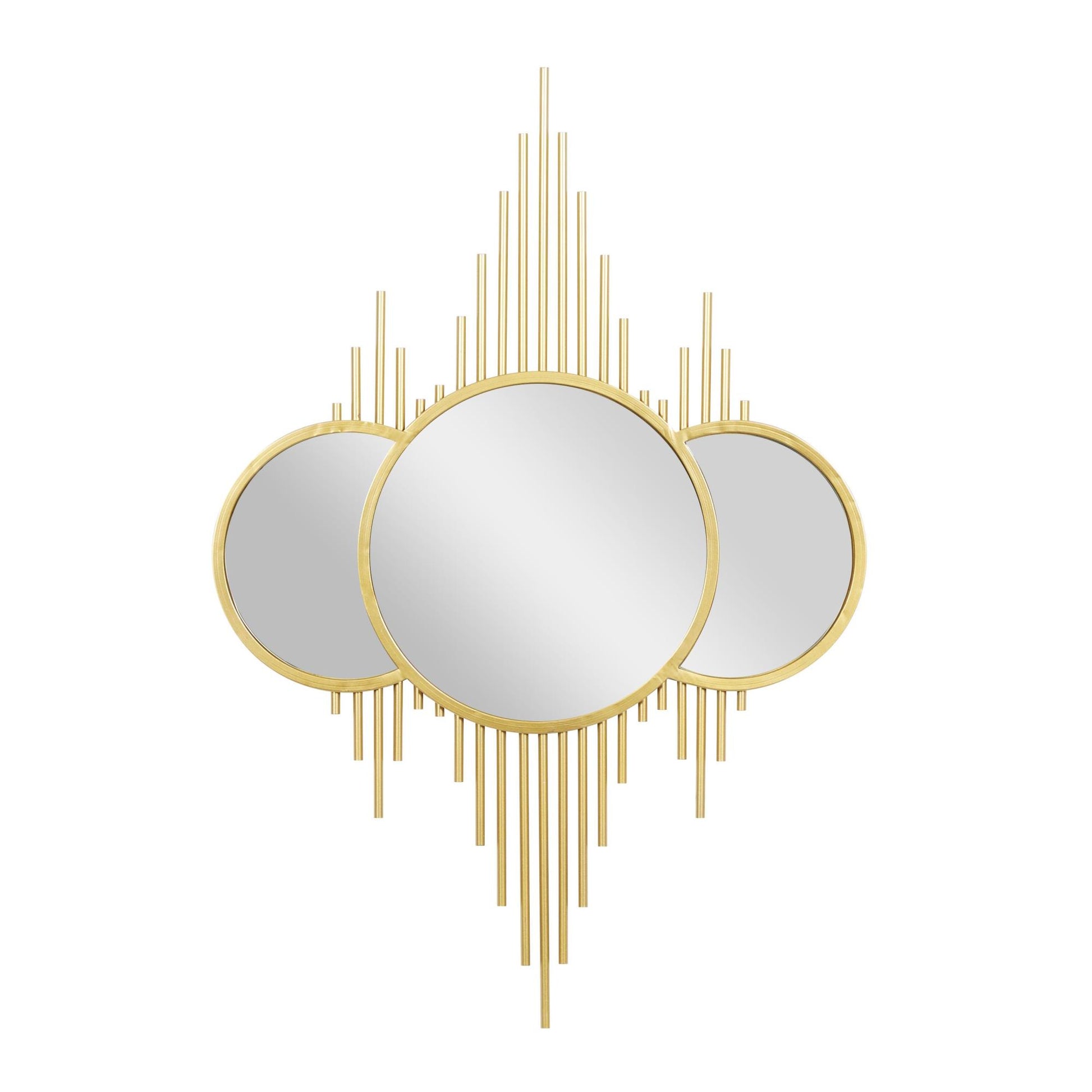 CosmoLiving by Cosmopolitan Geometric Gold Metal Room Wall Mirror