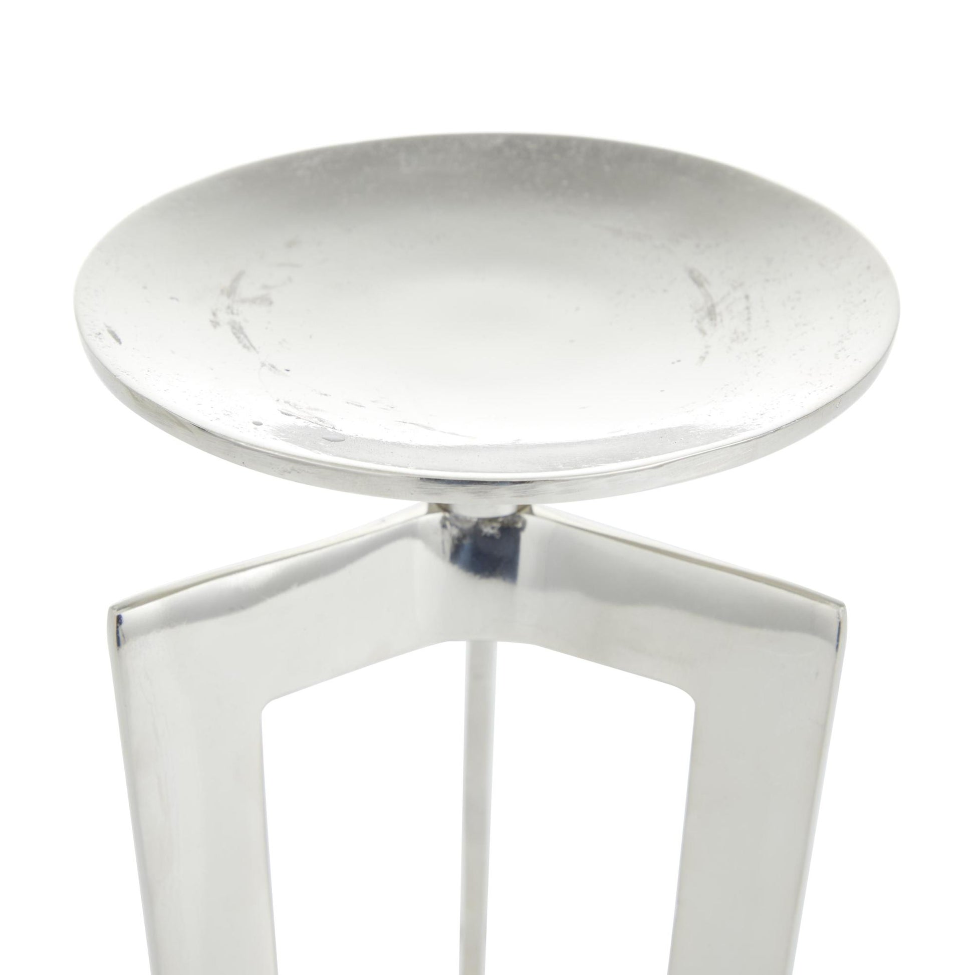 CosmoLiving by Cosmopolitan Set of 2 Geometric Aluminum Metal Pillar Decorative Candle Holder
