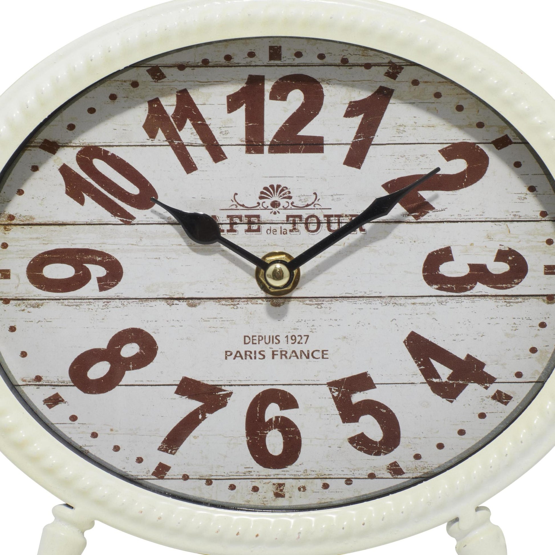 Set of 4 Black Metal Ring Top Decorative Clock
