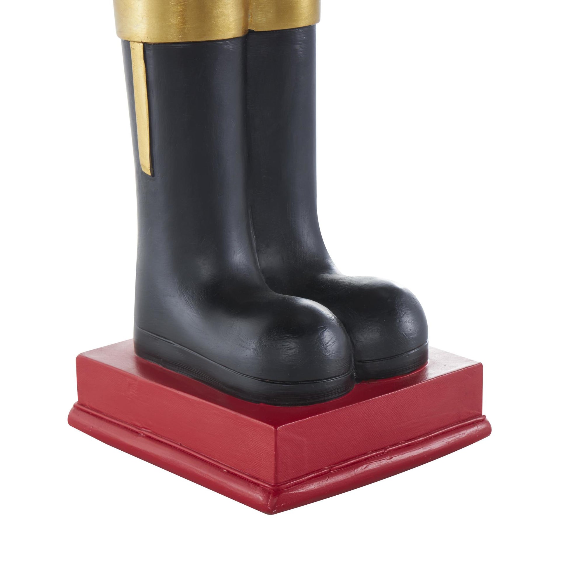 Dog Red Fiberglass Tall Soldier Nutcracker Decorative Christmas Sculpture with LED Light Snow Globe
