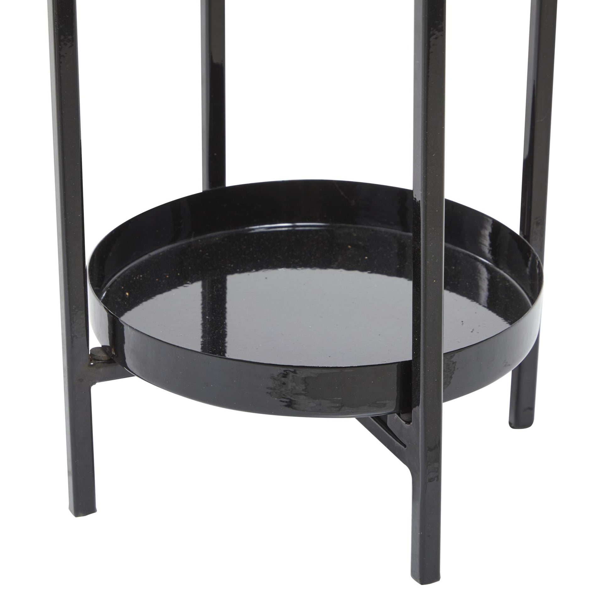 Set of 2 Metal Indoor Outdoor Planter with Lower Shelf and Removable Stand