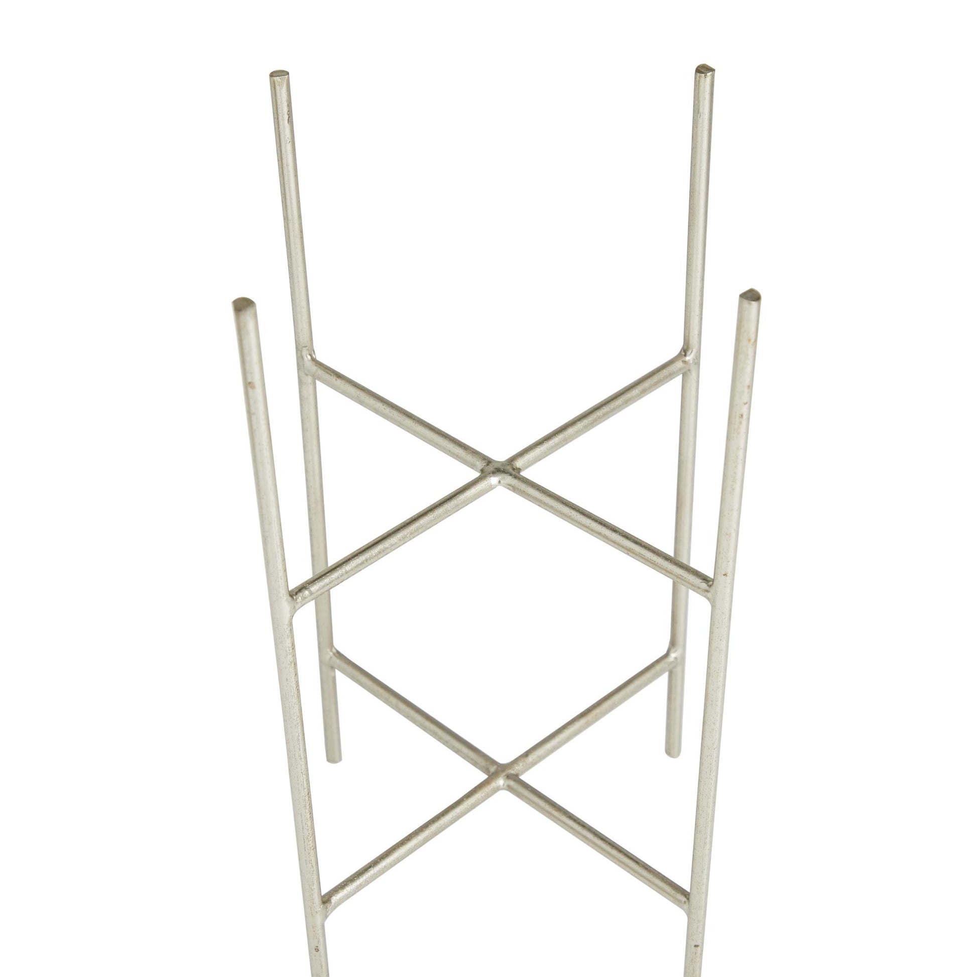 Set of 2 Metal Indoor Outdoor Planter with Removable Stand