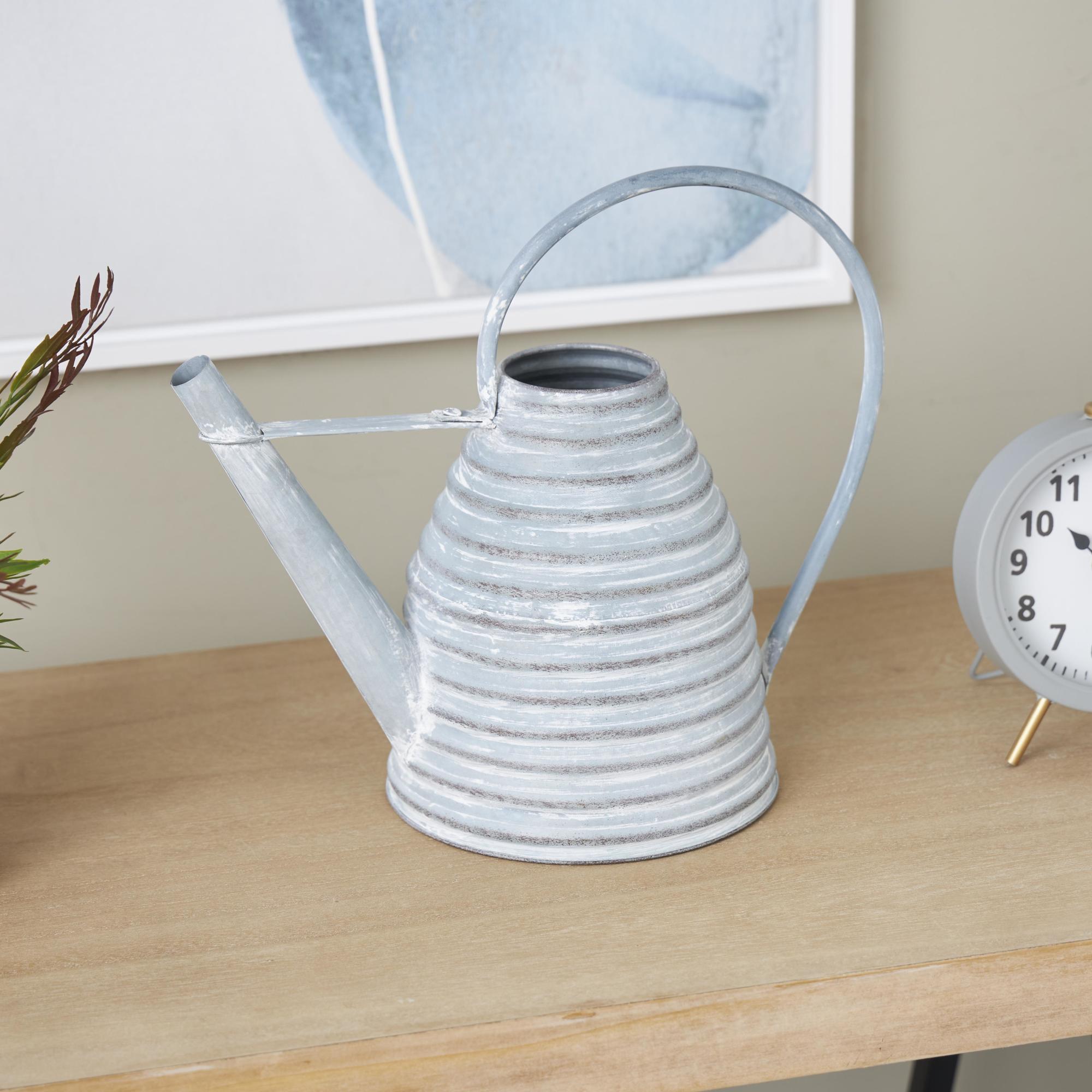 Watering Can Metal Beehive Shaped Watering Can Indoor Outdoor Planter with Large Loop Handle 14" x 8" x 12"