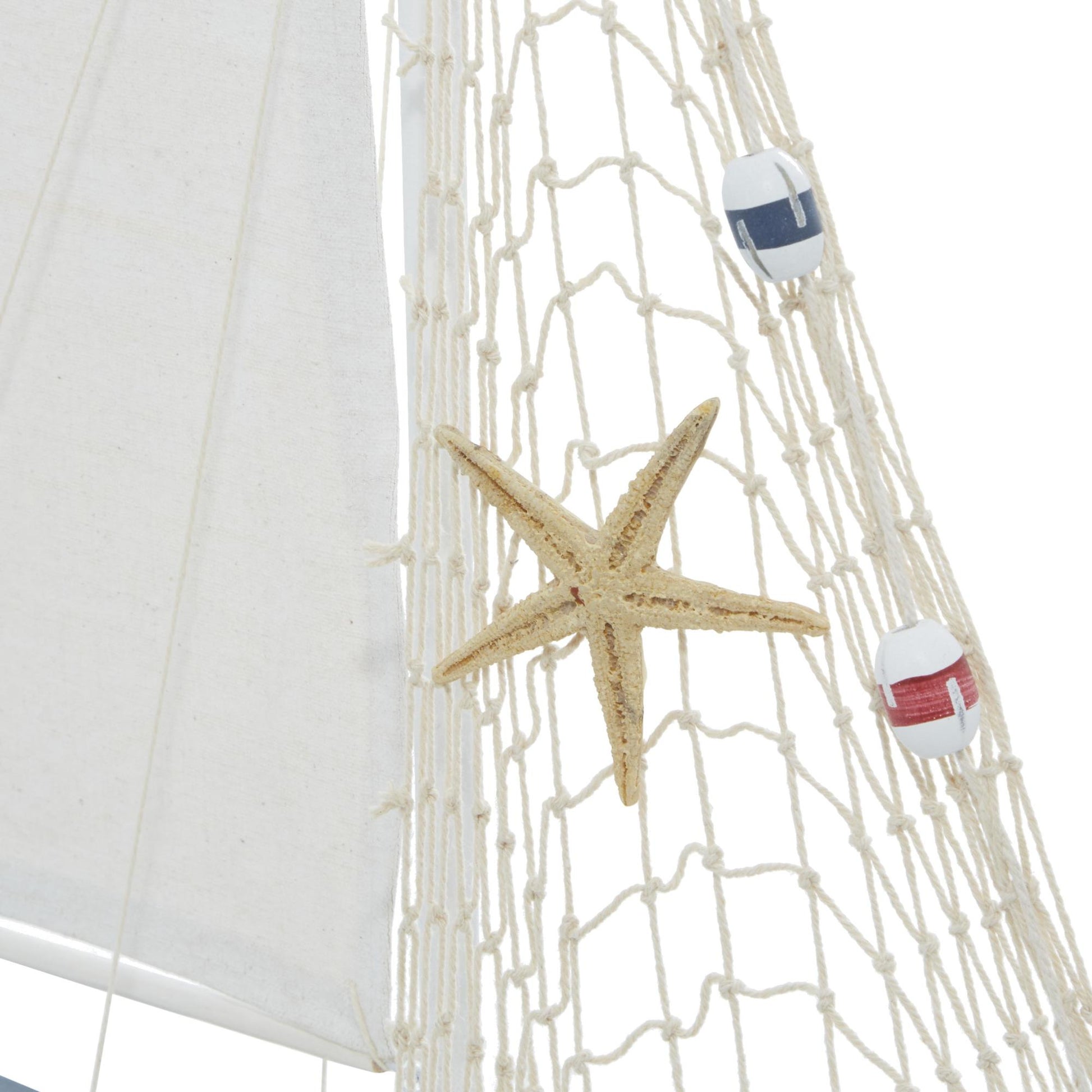 Set of 2 Sail Boat White Wood Handmade Decorative Sculpture