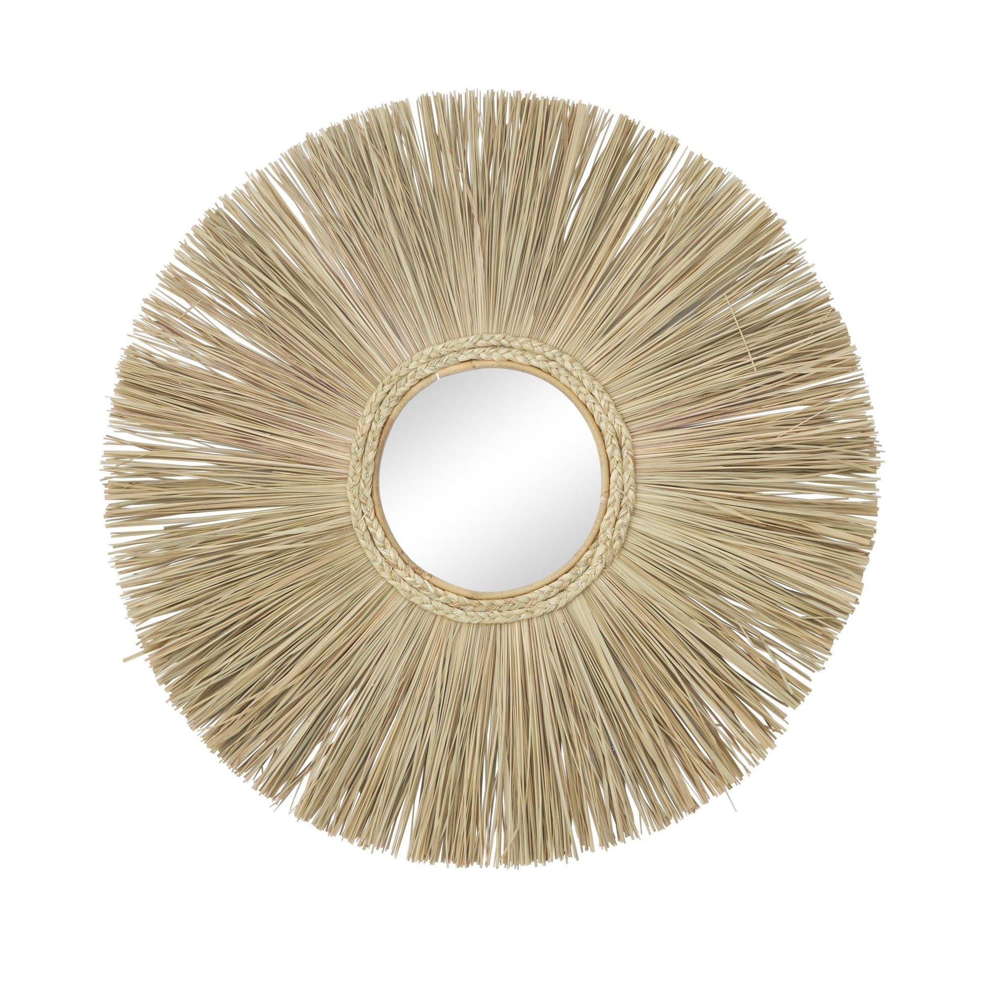 Starburst Brown Wood Room Wall Mirror