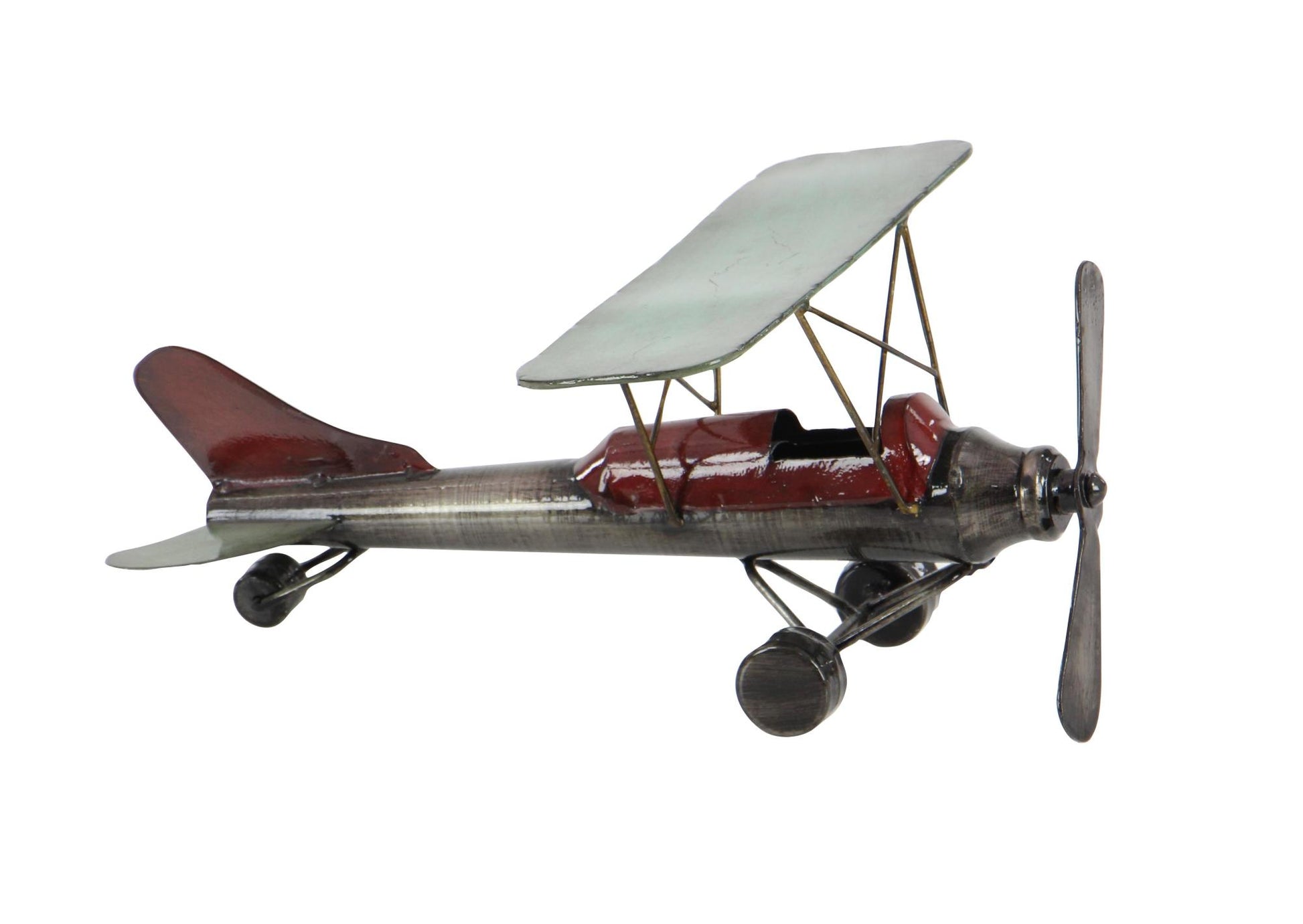 Airplane Gray Metal Decorative Sculpture