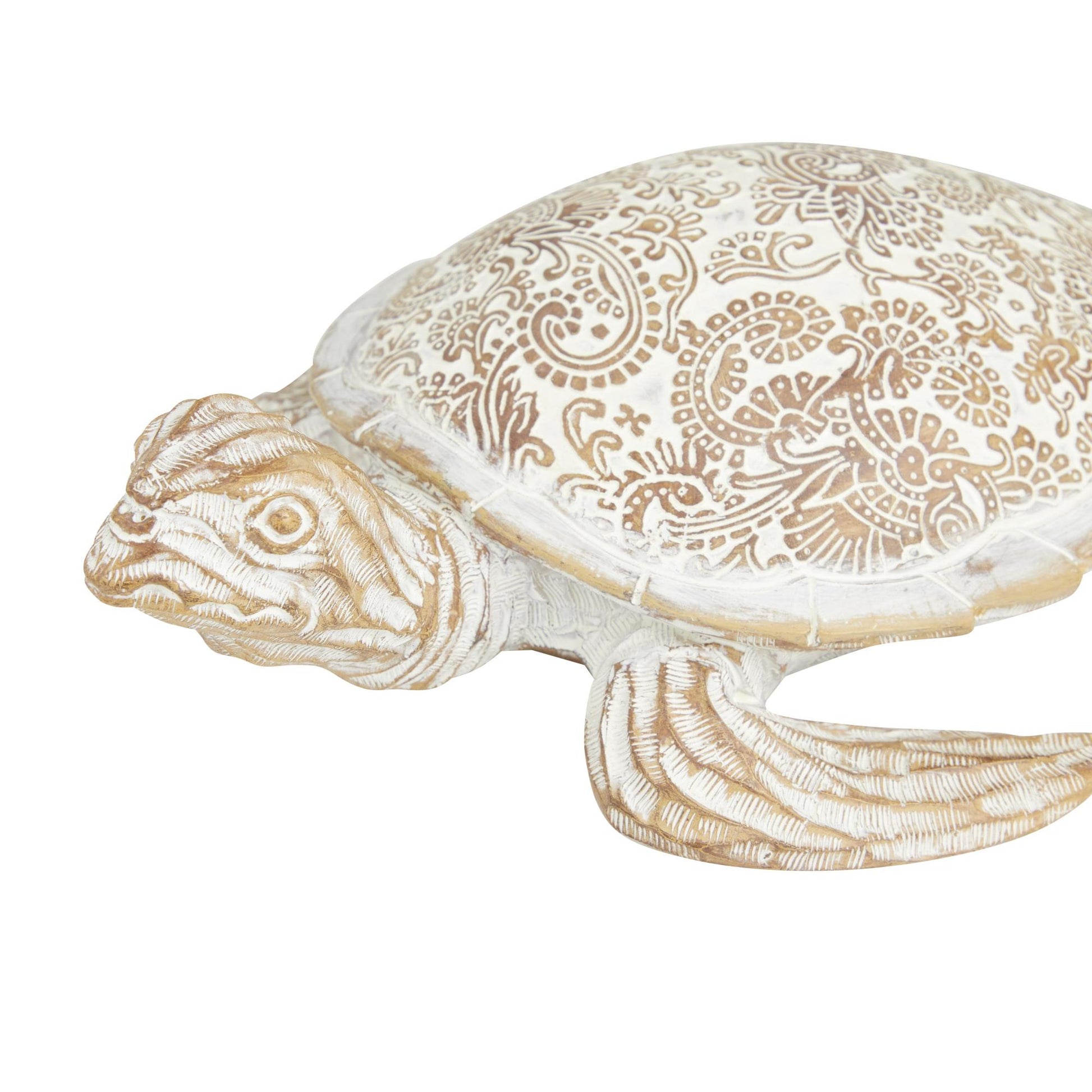 Set of 3 Turtle Beige Polystone Decorative Sculpture