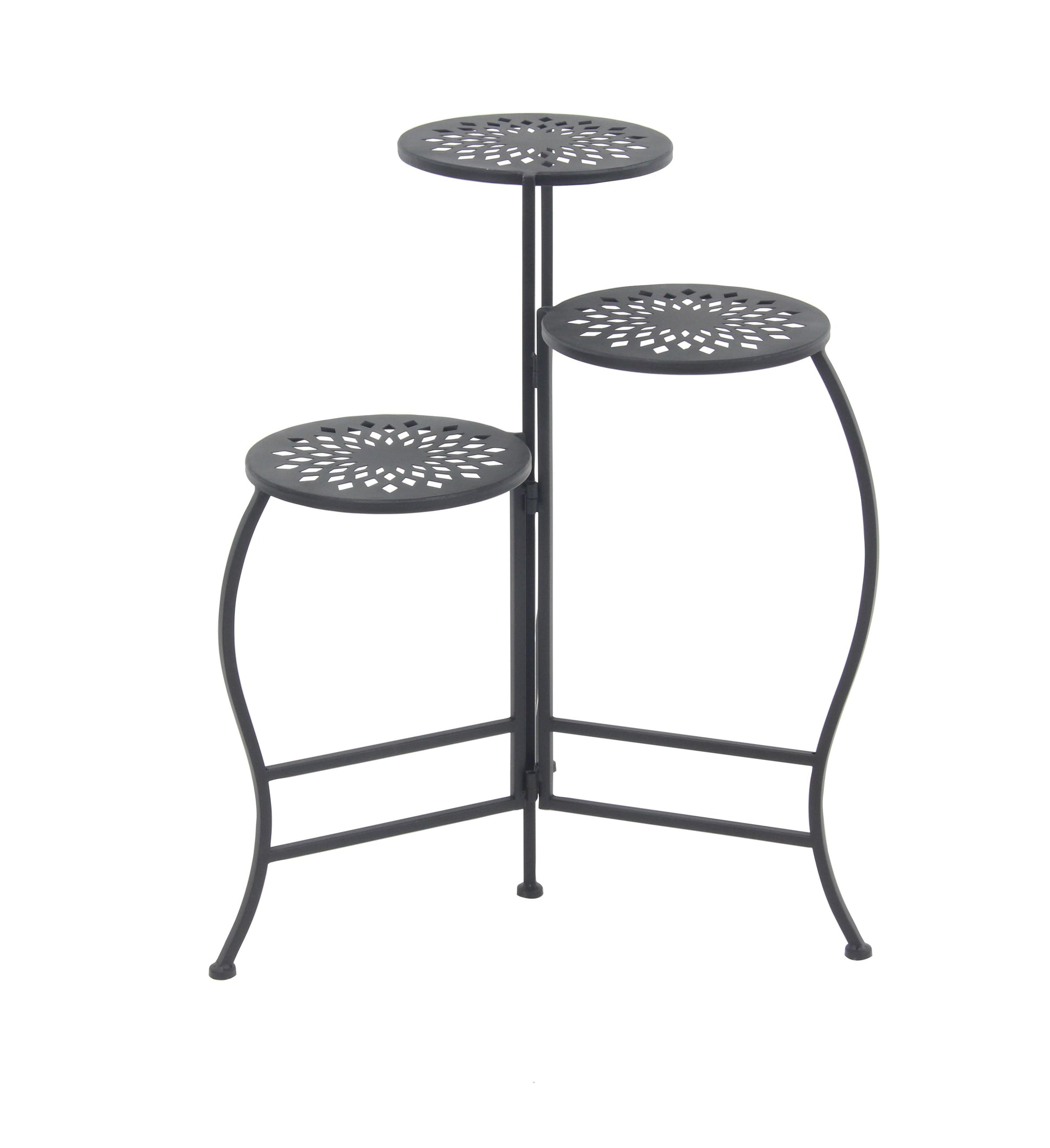 Floral Metal 3 Tier Indoor Outdoor Plantstand 19" x 14" x 24"