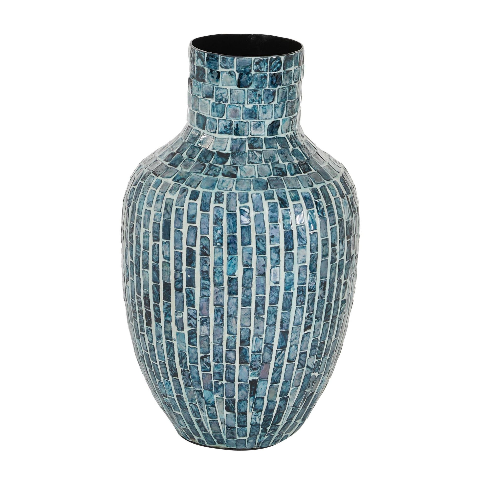 Blue Mother of Pearl Shell Handmade Decorative Vase