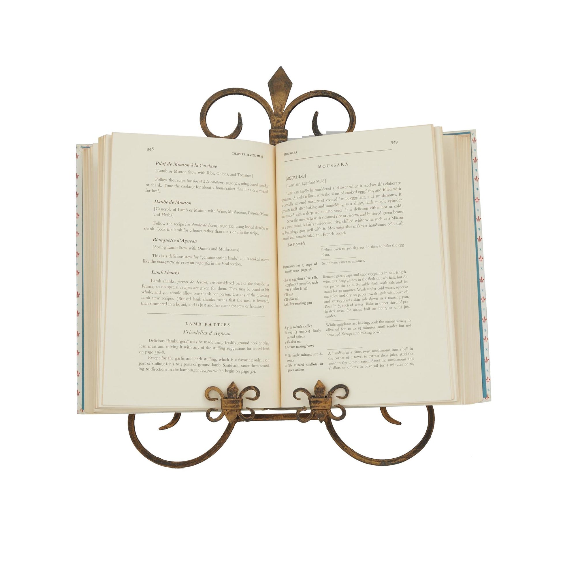 Fleur De Lis Gold Metal Tabletop Arched Display Easel with Scroll Details