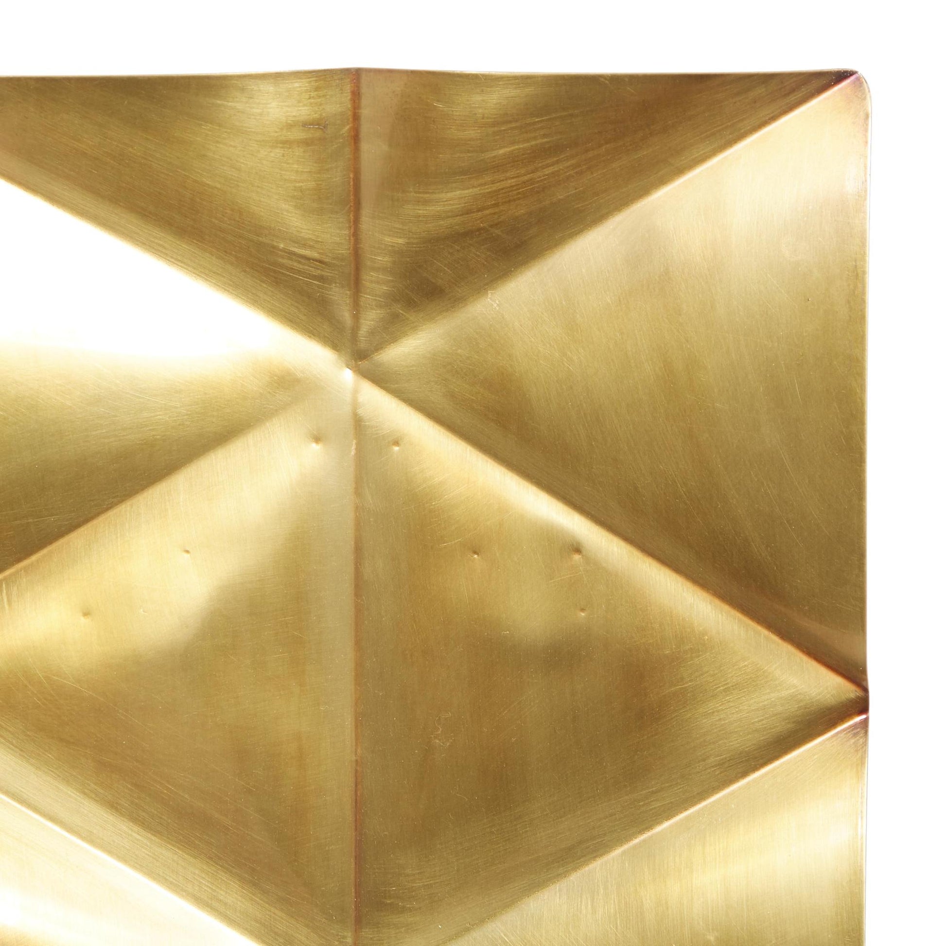 Geometric Gold Stainless Steel Metal Pillar Indoor Outdoor Wall Sconce with Hammered Design