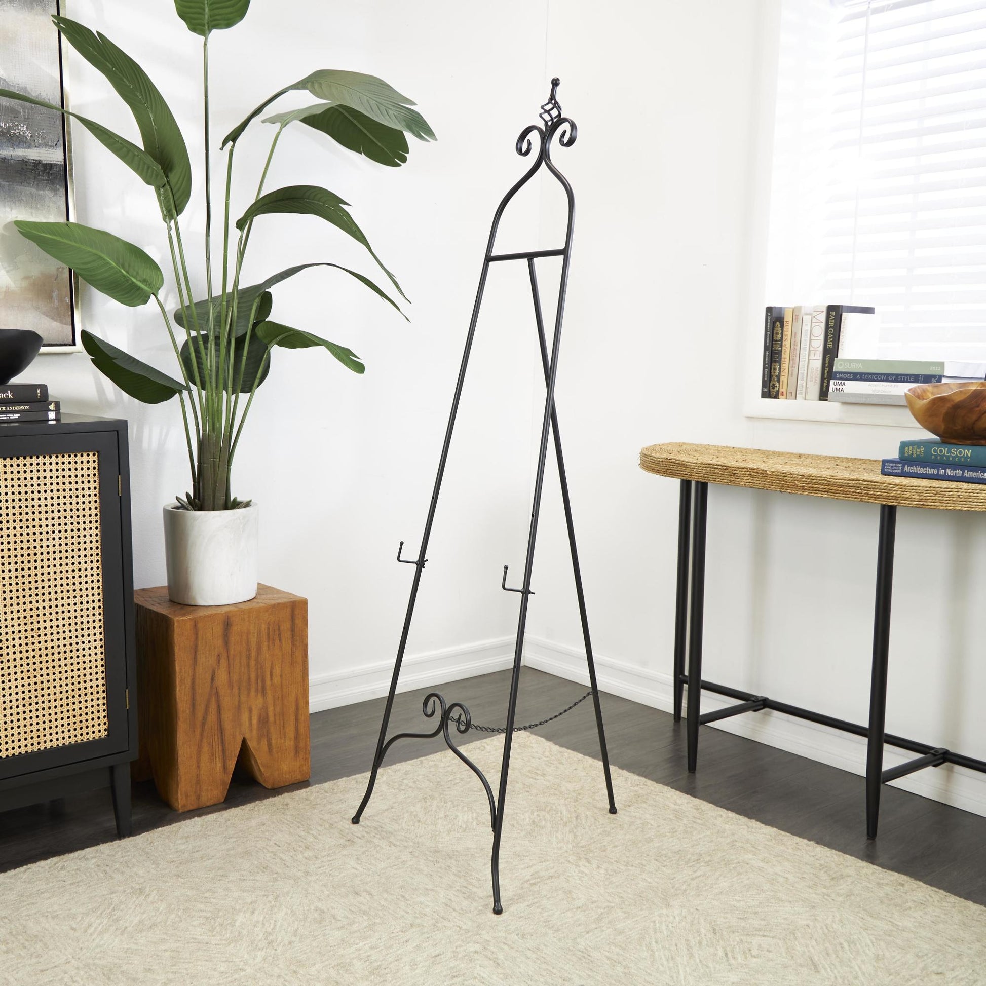 Scroll Metal Adjustable 3 Level Display Easel with Chain Support 21" x 23" x 63"
