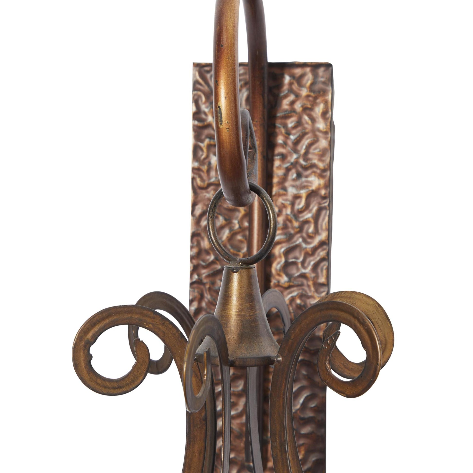 Scroll Bronze Metal Single Candle Indoor Outdoor Wall Sconce