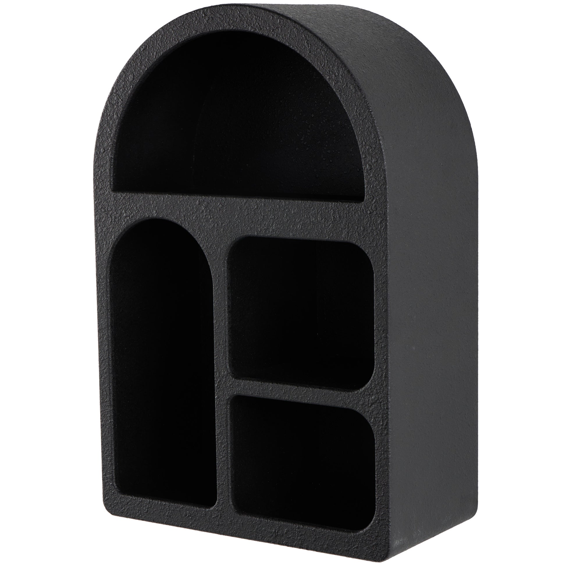 Geometric Wooden Arched 4 Shelf Room Wall Shelf with Varying Block Shapes