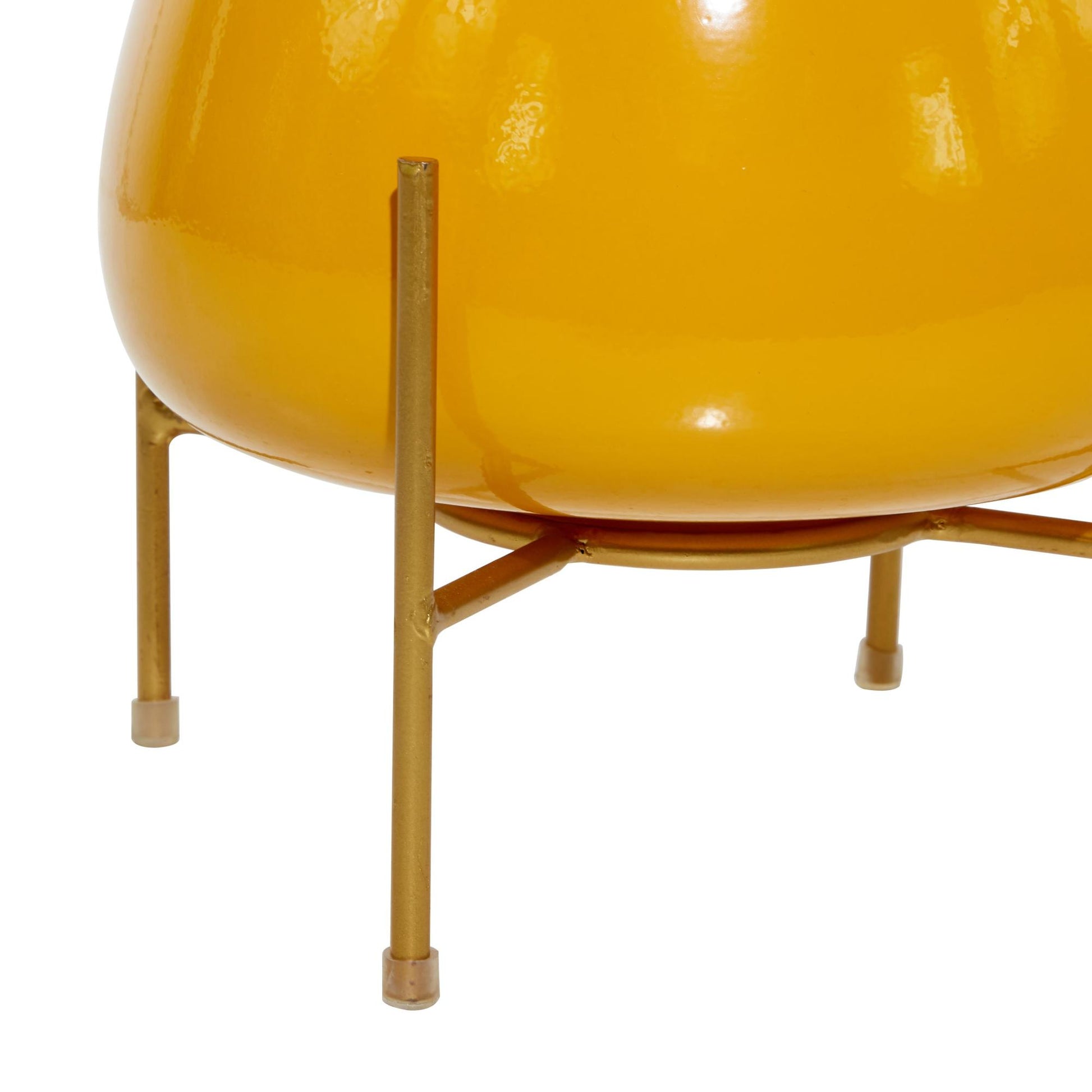Set of 2 Metal Rounded Dome Indoor Outdoor Planter with Removable Stand