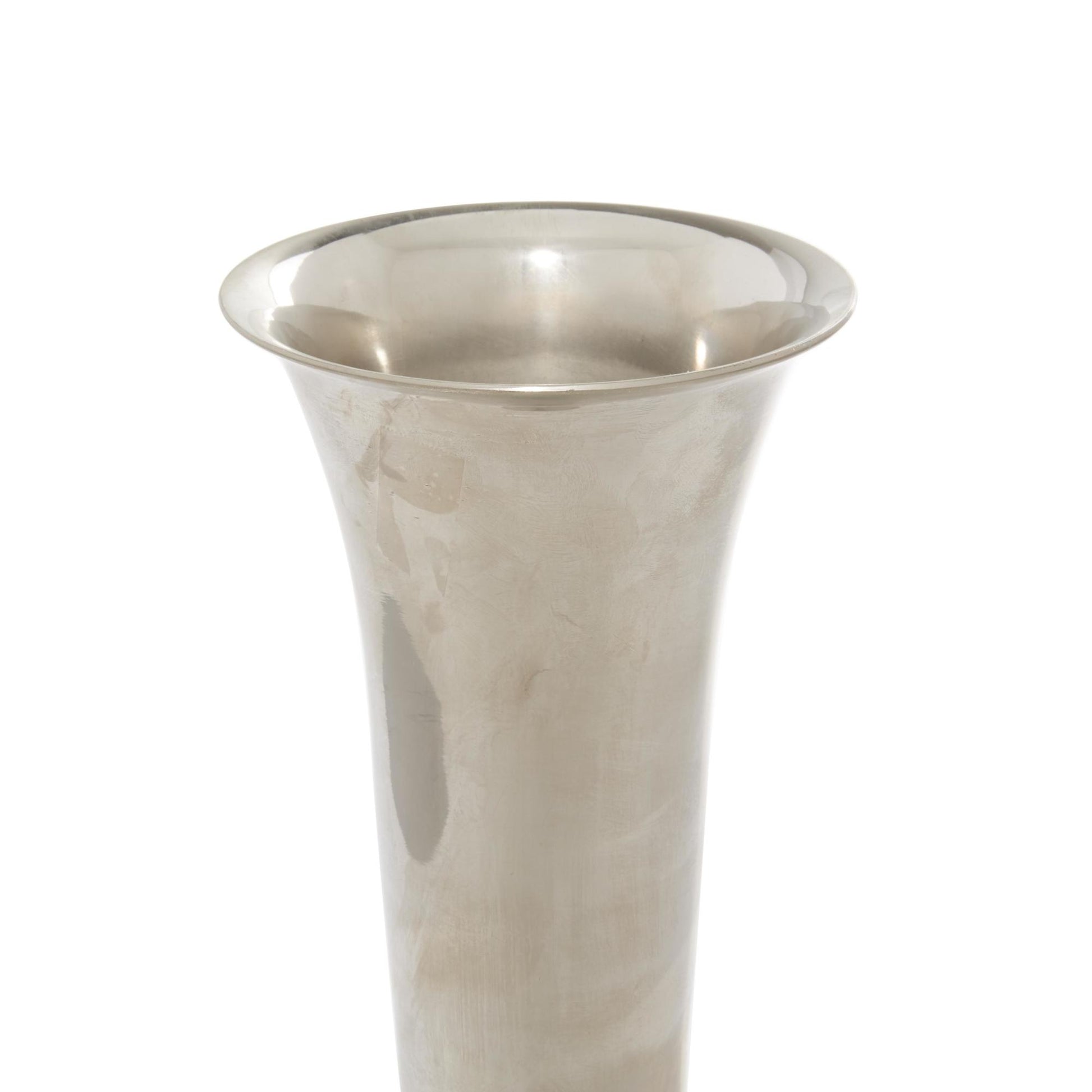 Silver Aluminum Metal Fluted Decorative Vase