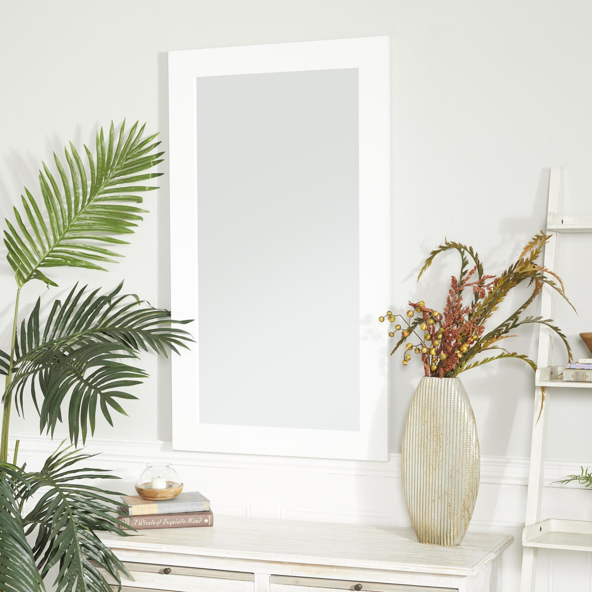 Wooden Minimalistic Room Wall Mirror 24" x 1" x 42"