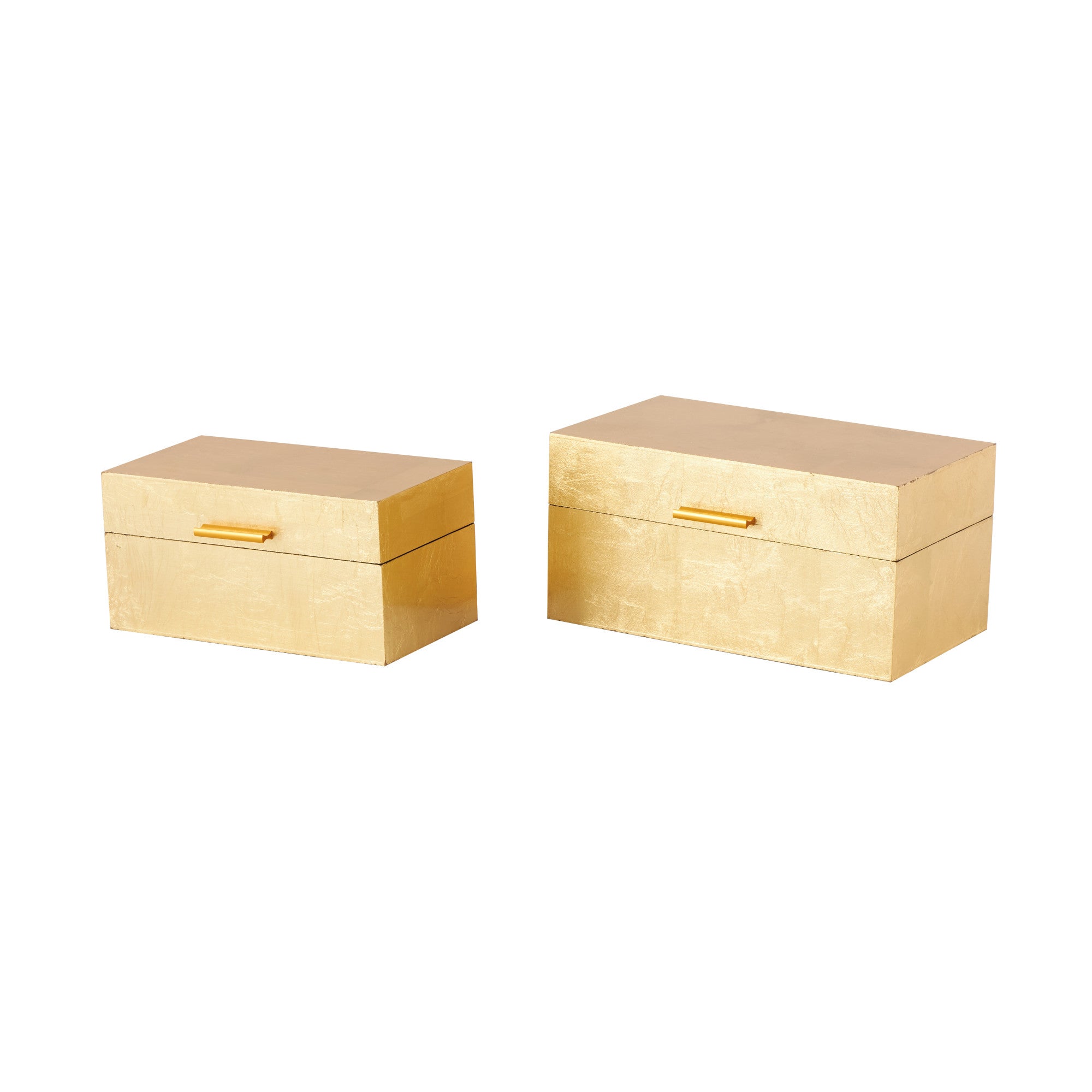 CosmoLiving by Cosmopolitan Set of 2 Wooden Decorative Box with Textured Foiled Exterior