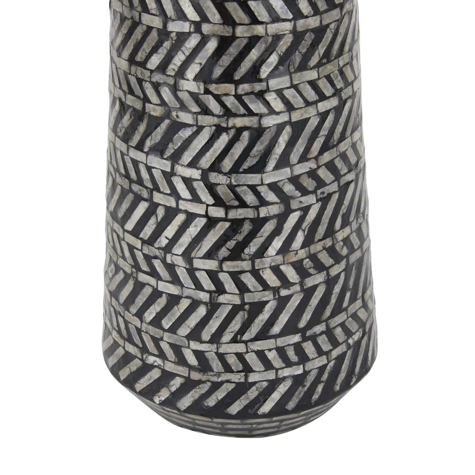 Tribal Black Mother of Pearl Shell Handmade Decorative Vase