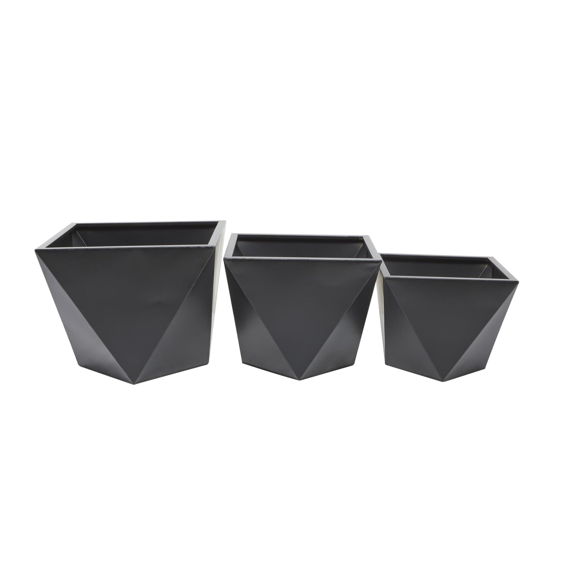 CosmoLiving by Cosmopolitan Set of 3 Metal Indoor Outdoor Planter