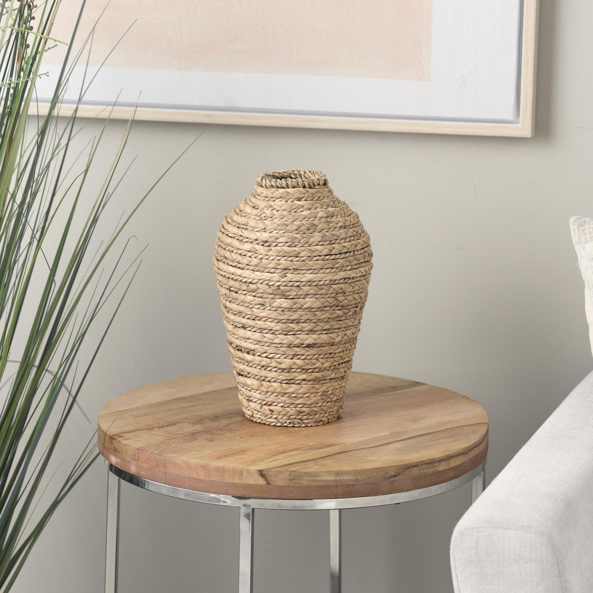 Brown Seagrass Handmade Braided Decorative Vase