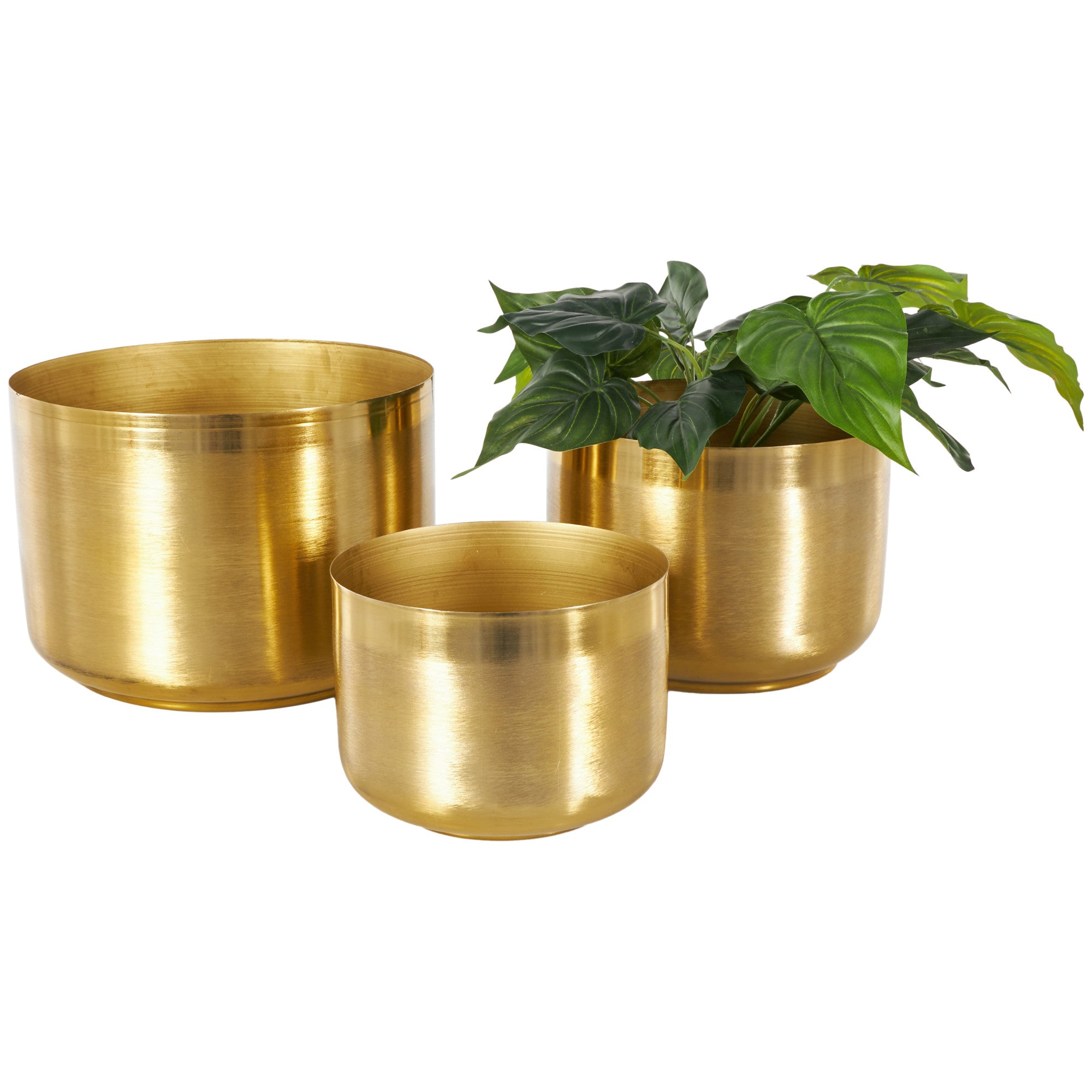 CosmoLiving by Cosmopolitan Set of 3 Metal Indoor Outdoor Planter