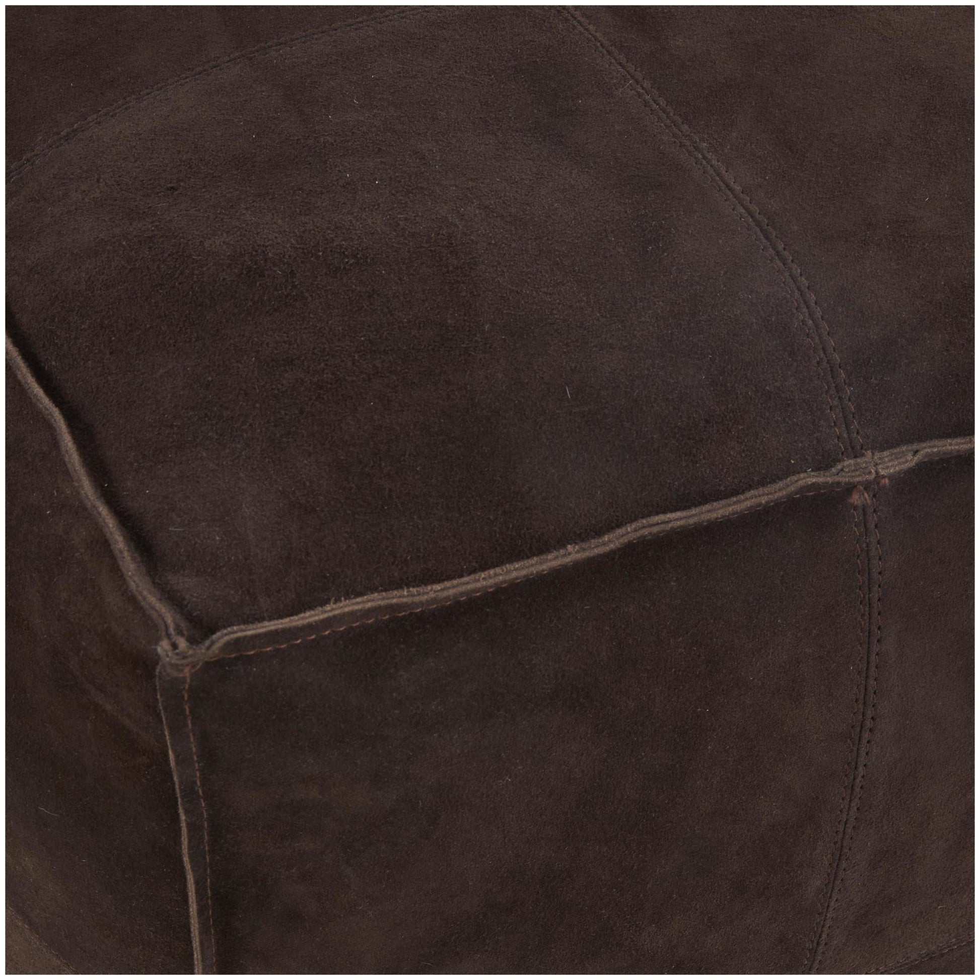 Leather Low Profile Square Stuffed Pouf with Patchwork Design