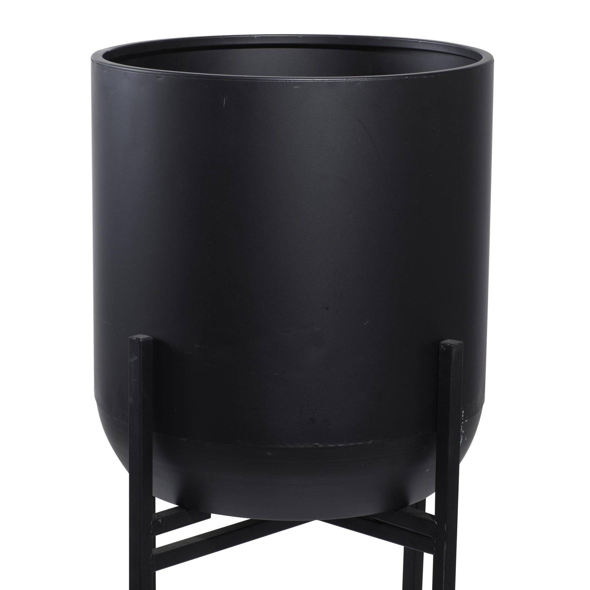 Black Metal Indoor Outdoor Planter with Removable Stand