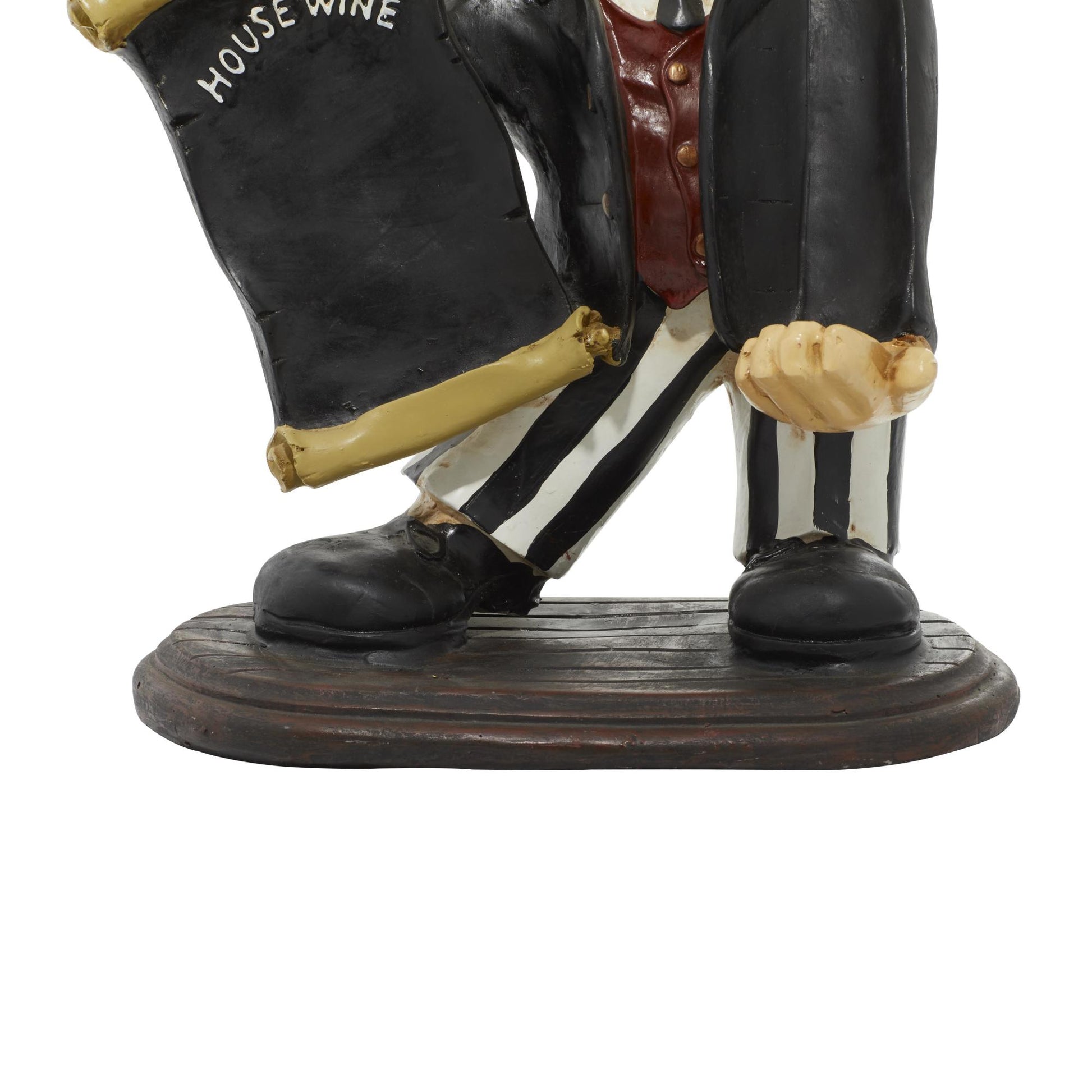 Chef Black Polystone Decorative Sculpture with Chalkboard and Wine Holder Slot
