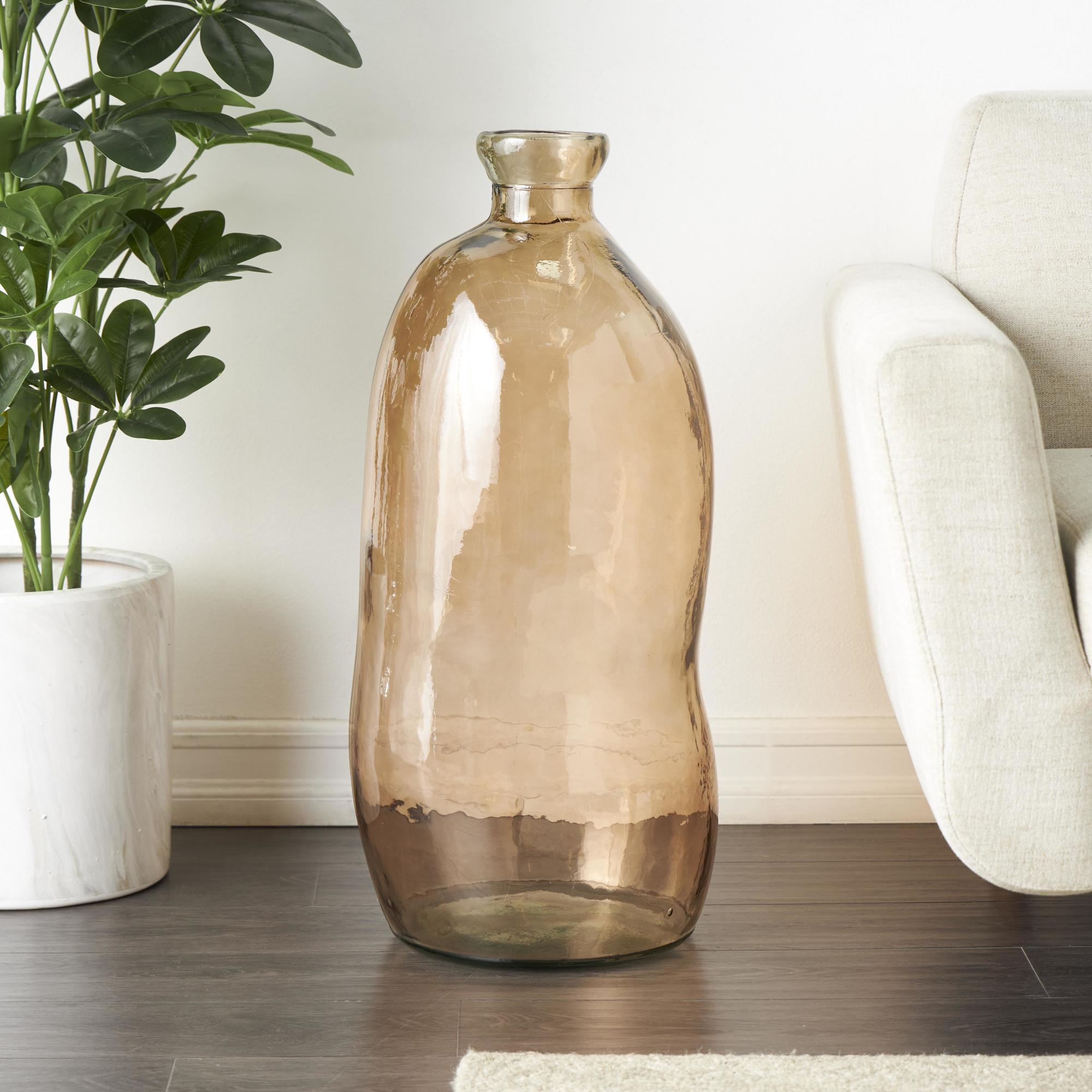 Abstract Recycled Glass Handmade Spanish Bottleneck Decorative Vase