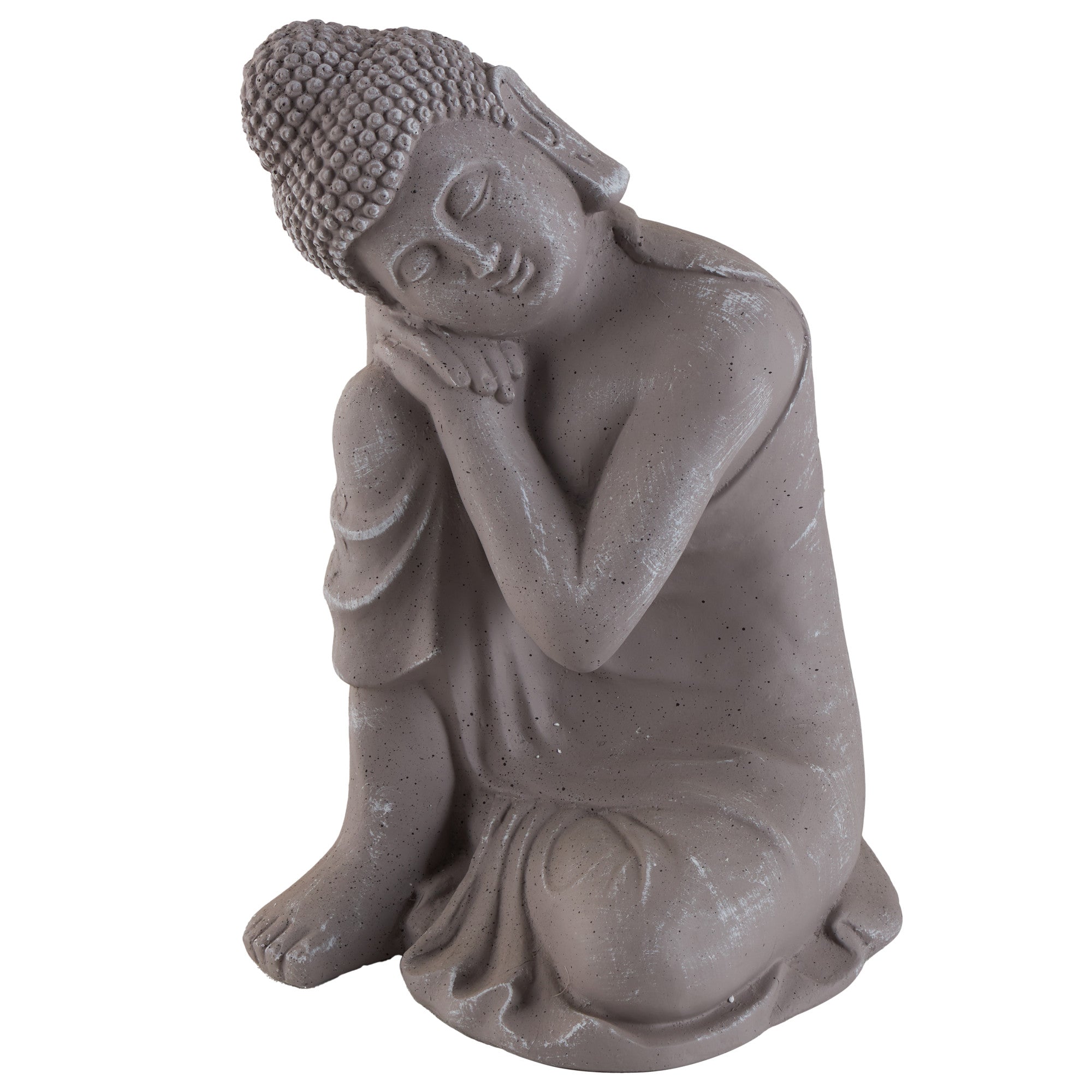 Buddha Gray Magnesium Oxide Indoor Outdoor Meditating Decorative Garden Sculpture