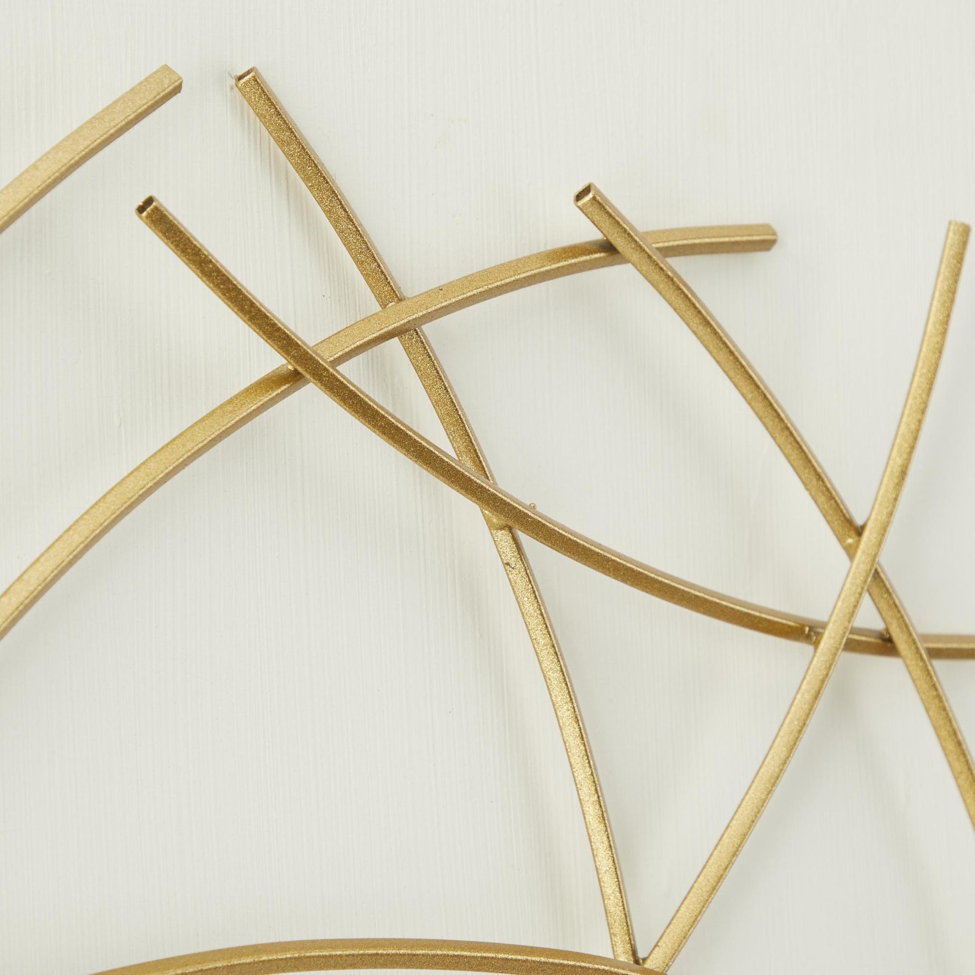 CosmoLiving by Cosmopolitan Abstract White Metal Overlapping Lines Home Wall Decor with White Backing