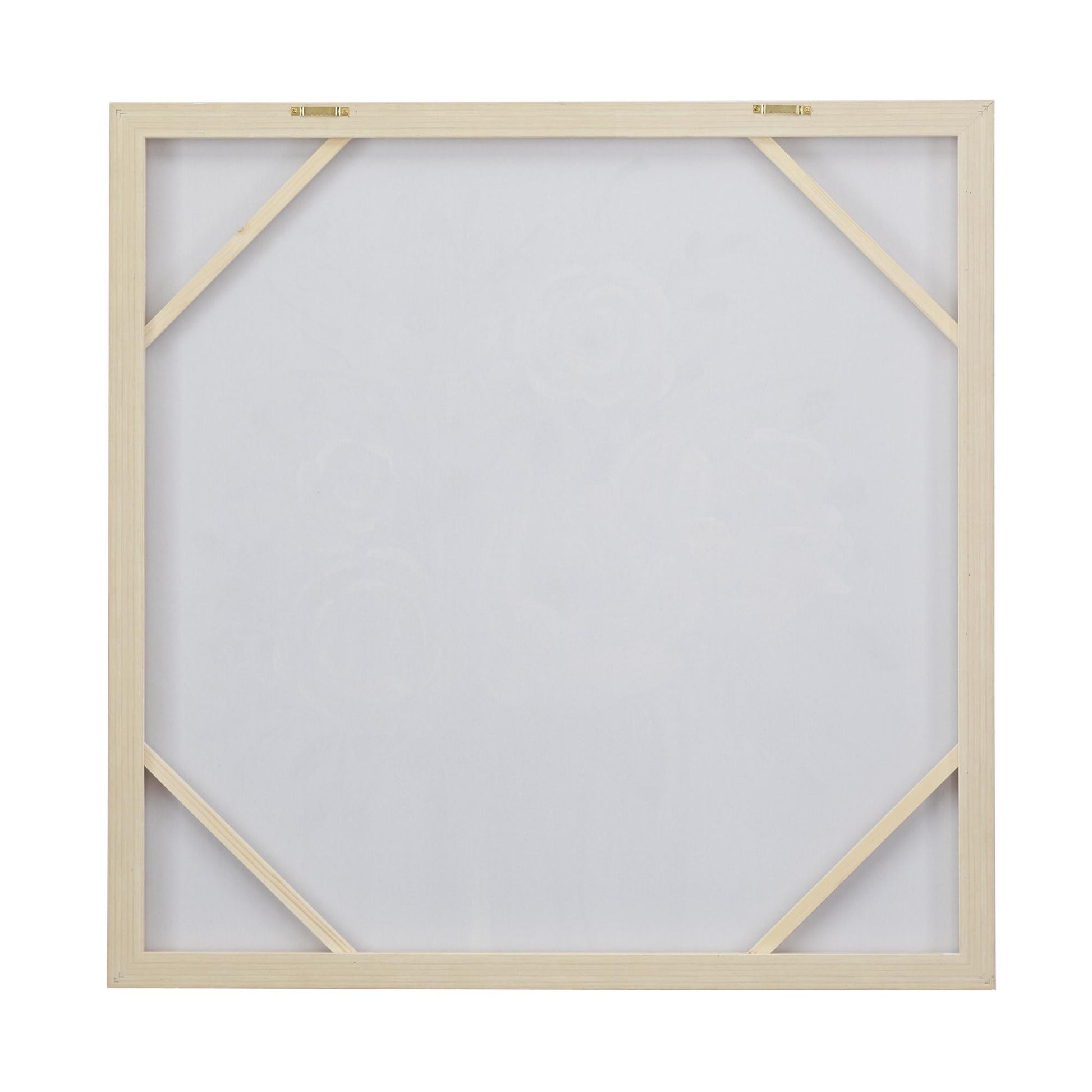 Floral White Canvas Bouquet Living Room Framed Wall Art with Tan Frame